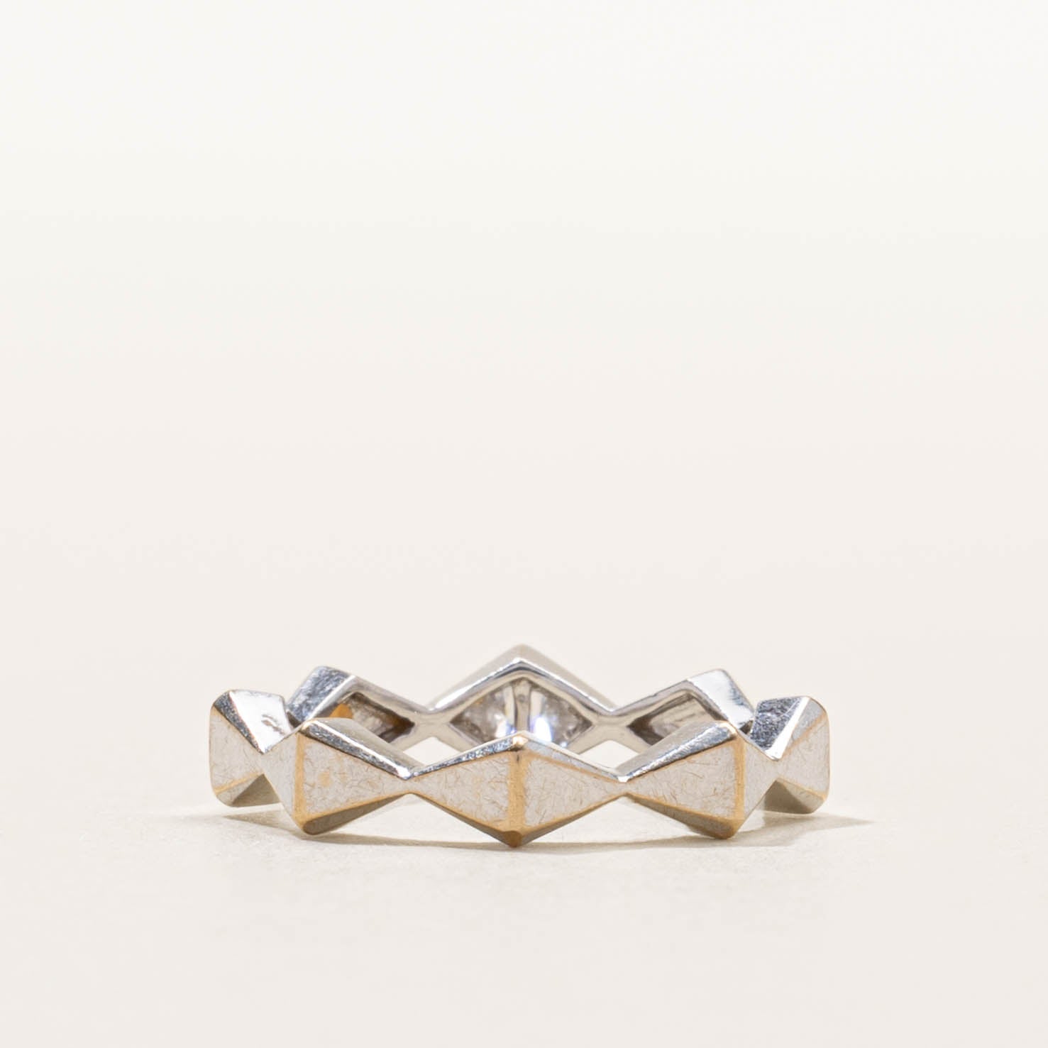 18k Trillion Cut Diamond Geometric Band | 4.55mm | SZ 3.75