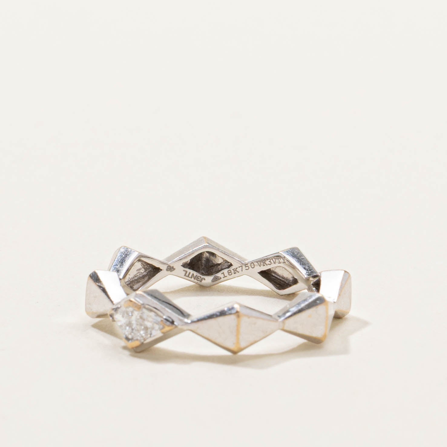 18k Trillion Cut Diamond Geometric Band | 4.55mm | SZ 3.75