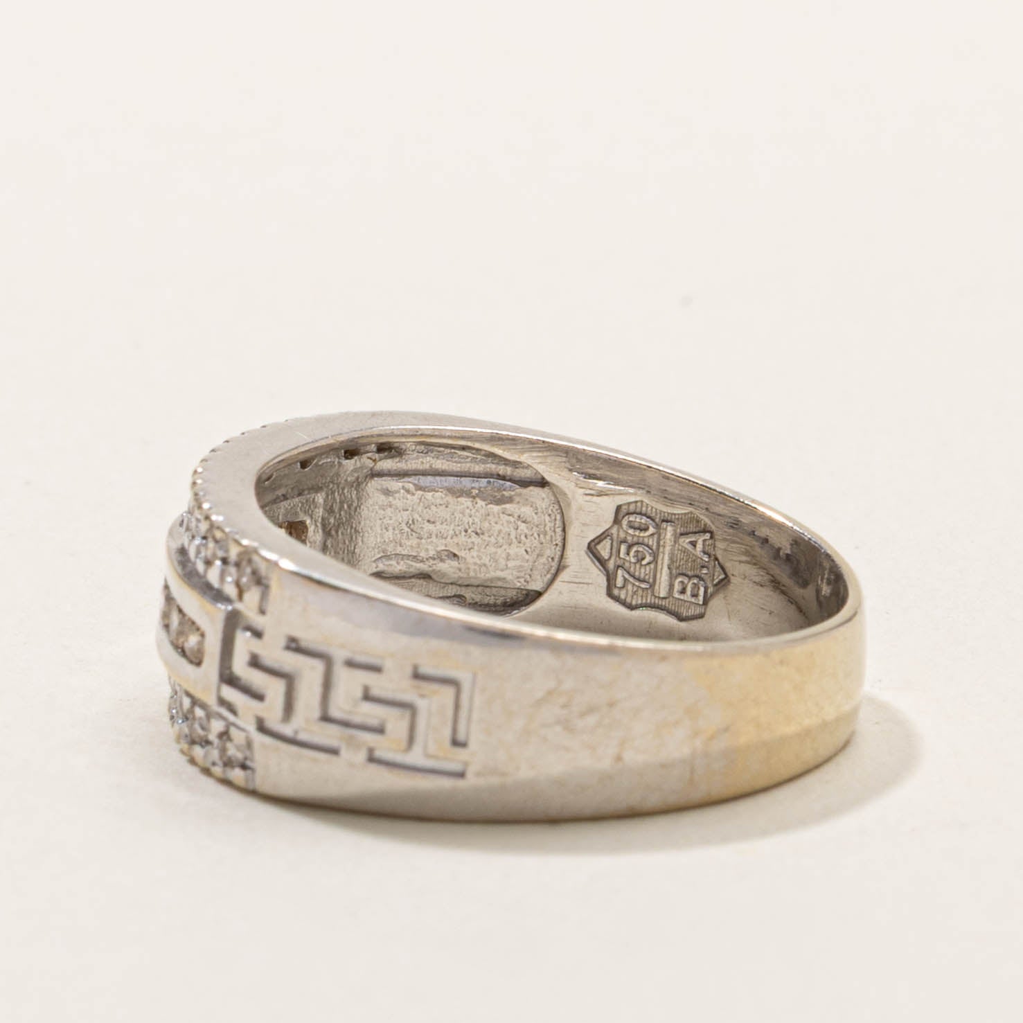 18k Channel Set Diamond Ornate Dome Ring | SZ 8.5