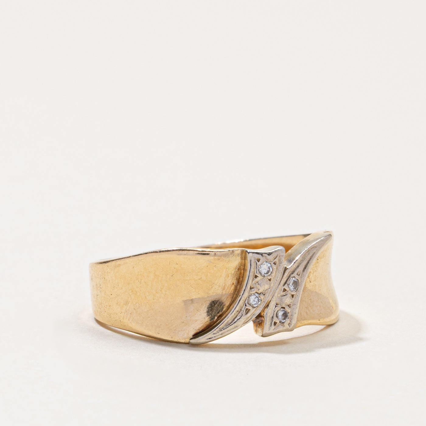 14k Diamond Accent Abstract Ring | SZ 9