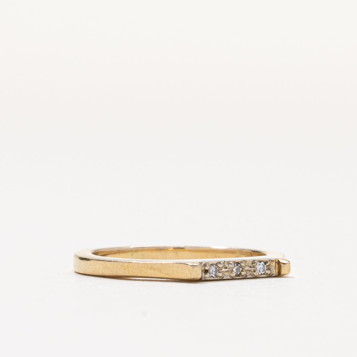 14k Three Stone Diamond Thin Band | 1.70mm | SZ 4.5
