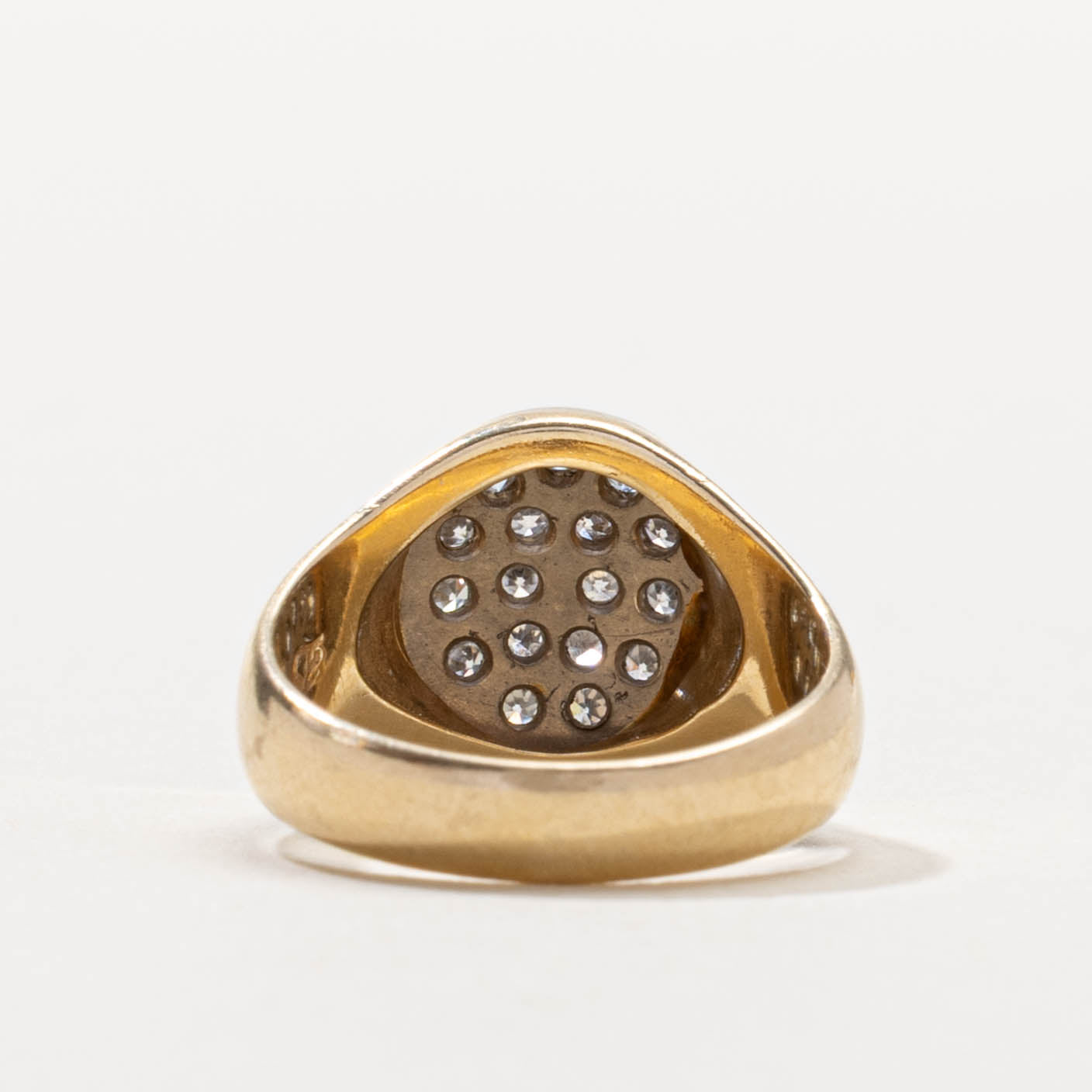 14k Diamond Cluster Signet Ring | SZ 3.25