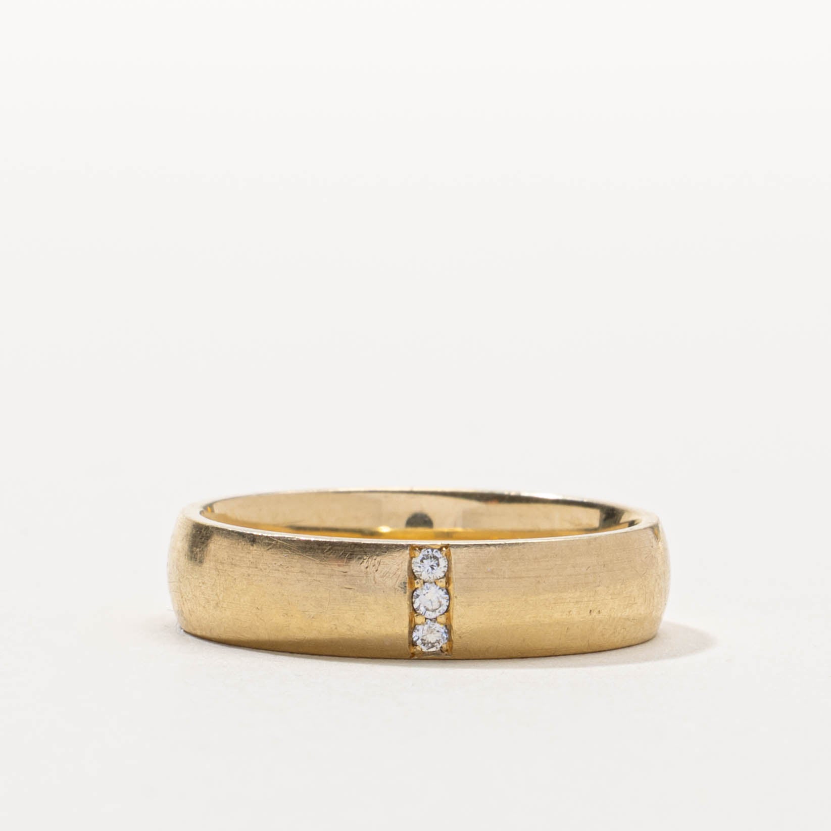 14k Diamond Column Band | 5.14mm | SZ 8.75