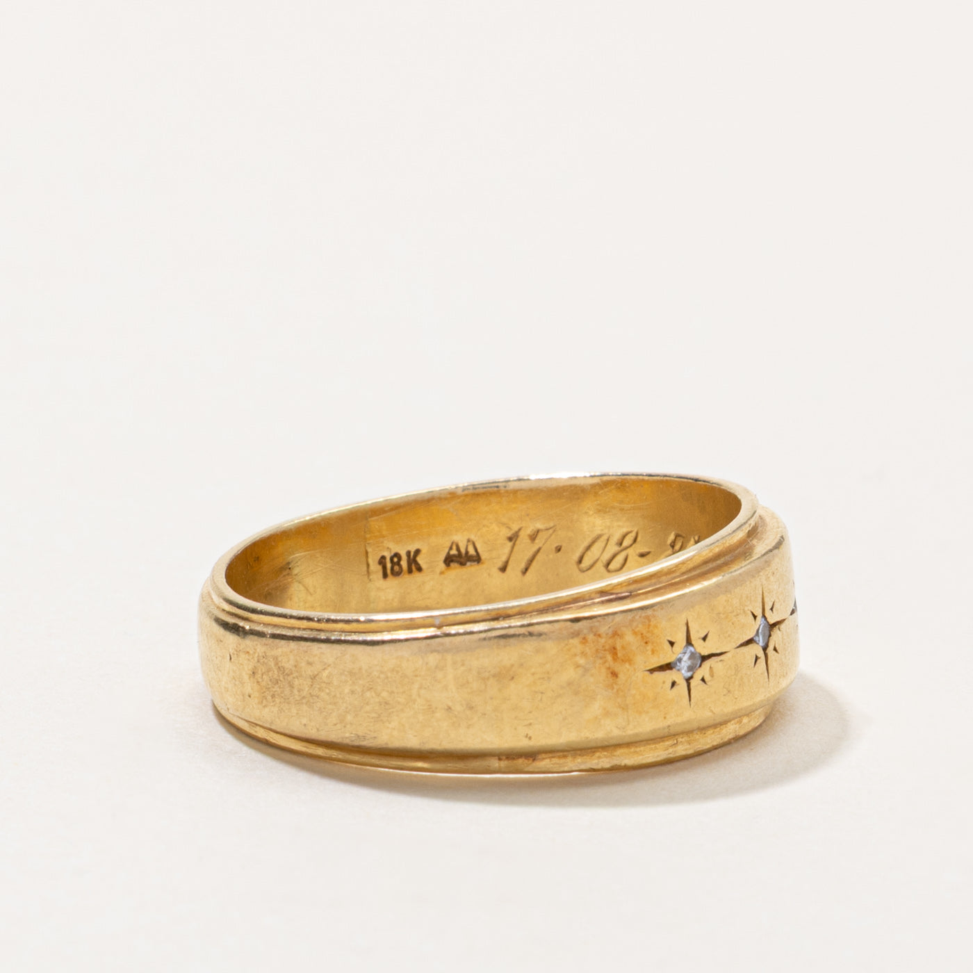 18k Four Stone Star Set Diamond Band | SZ 10