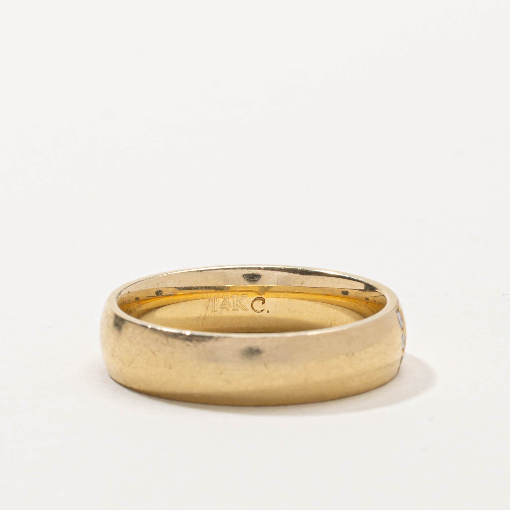 14k Diamond Column Band | 5.14mm | SZ 8.75