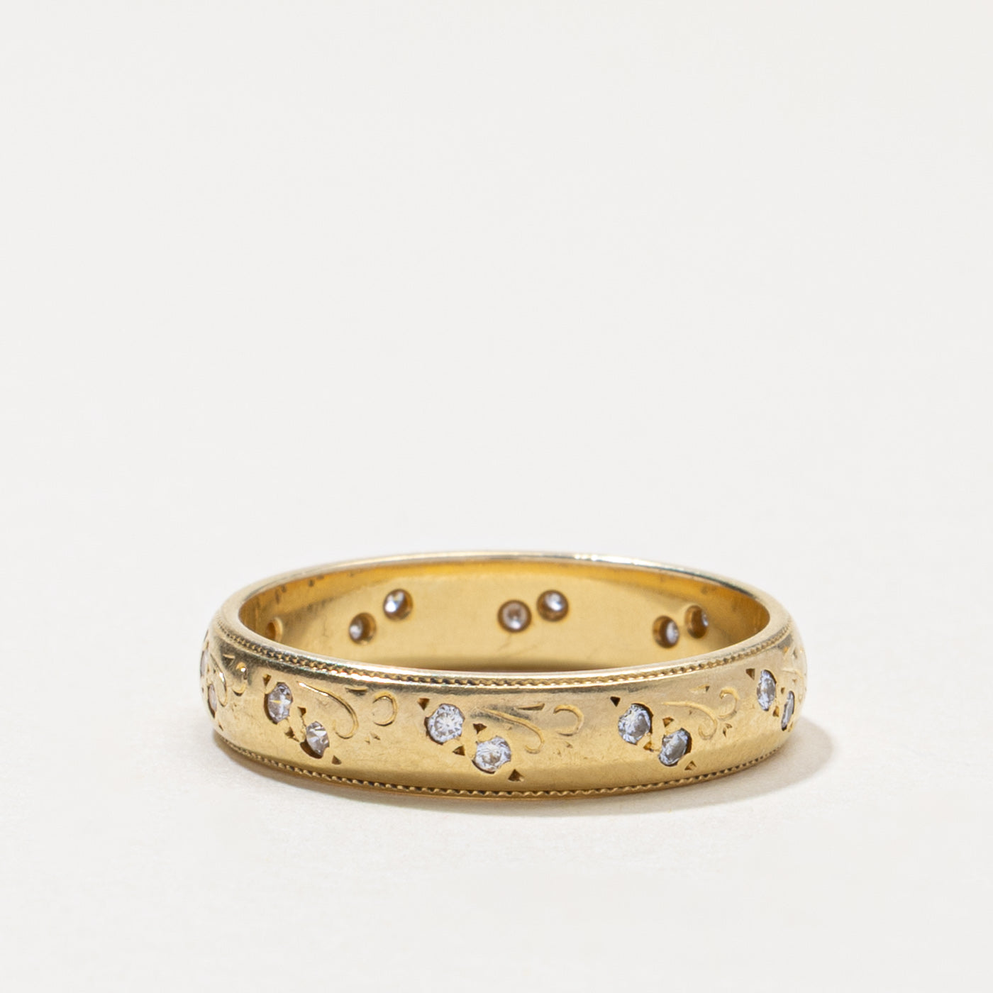 1999 Birmingham 18k Diamond Engraved Band | 4.10mm | SZ 7