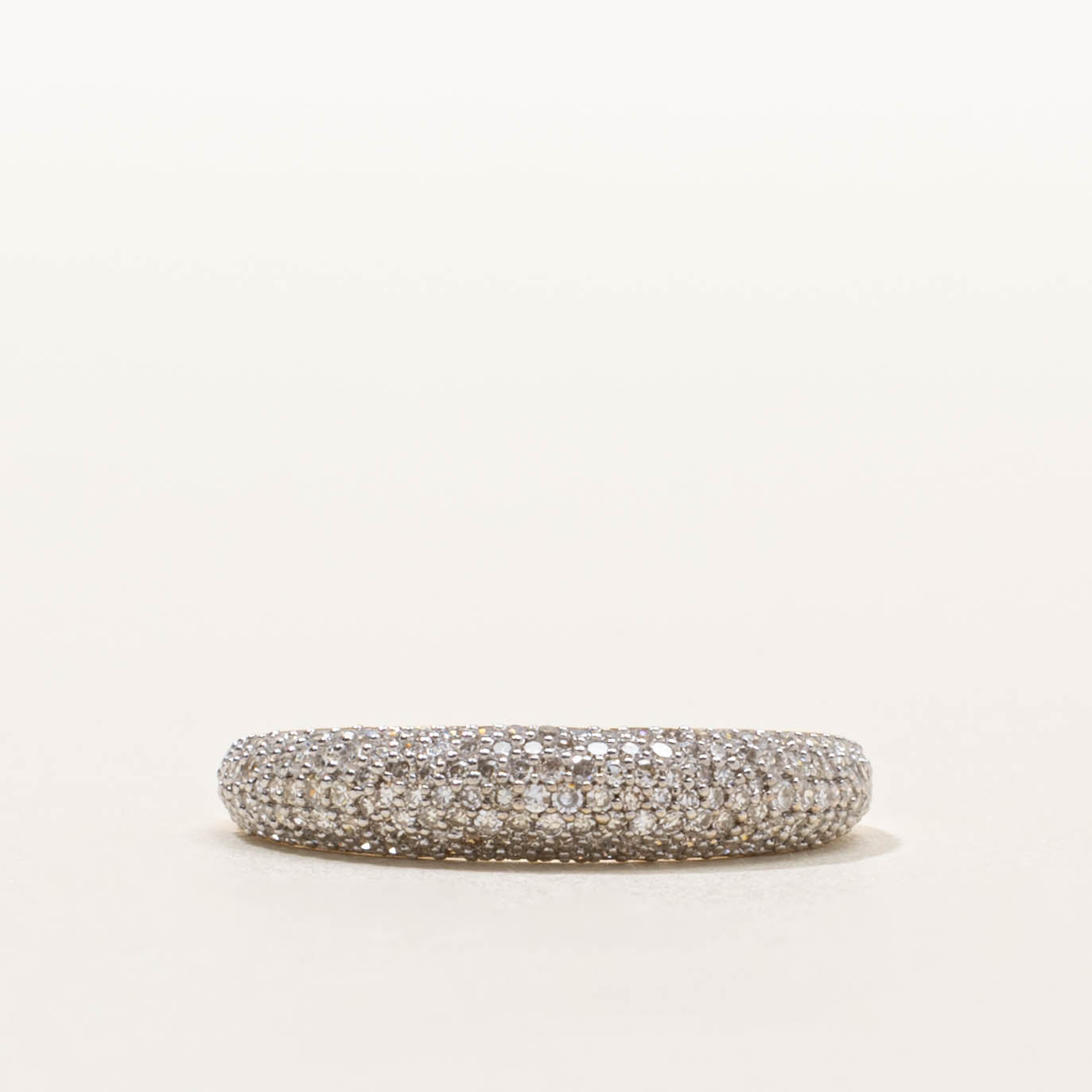 ‘Mejuri’ Pavé Diamond Thin Dôme Ring | SZ 6.25