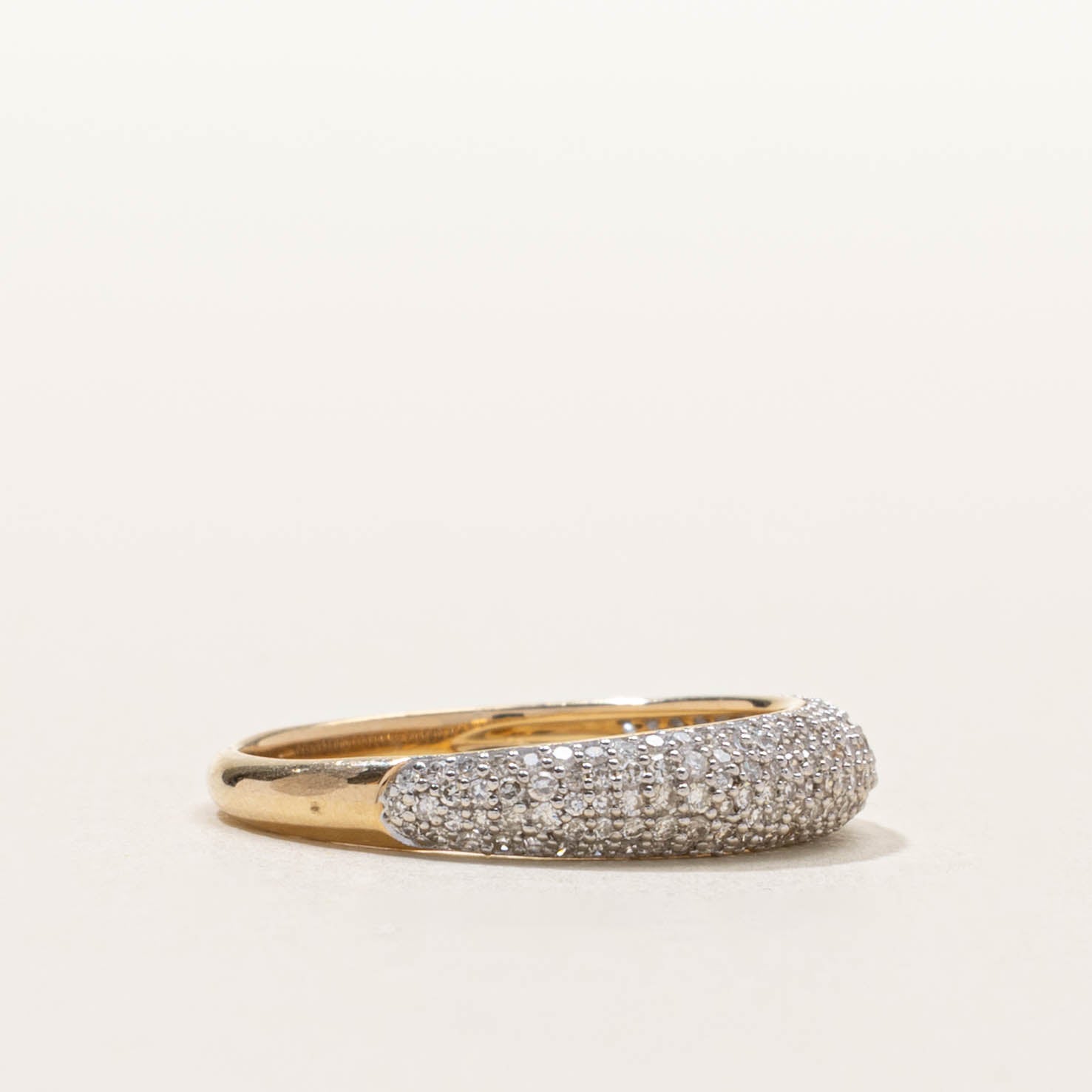 ‘Mejuri’ Pavé Diamond Thin Dôme Ring | SZ 6.25