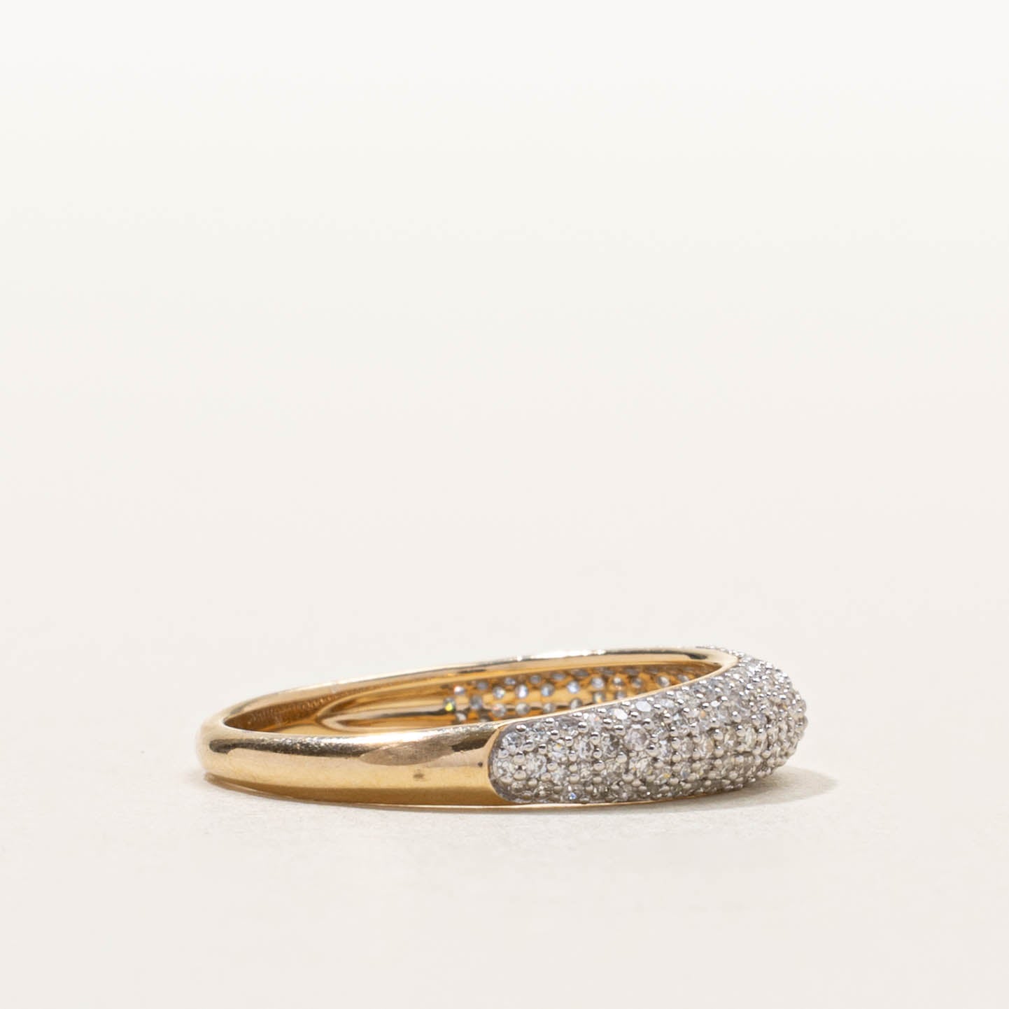 ‘Mejuri’ Pavé Diamond Thin Dôme Ring | SZ 6.25