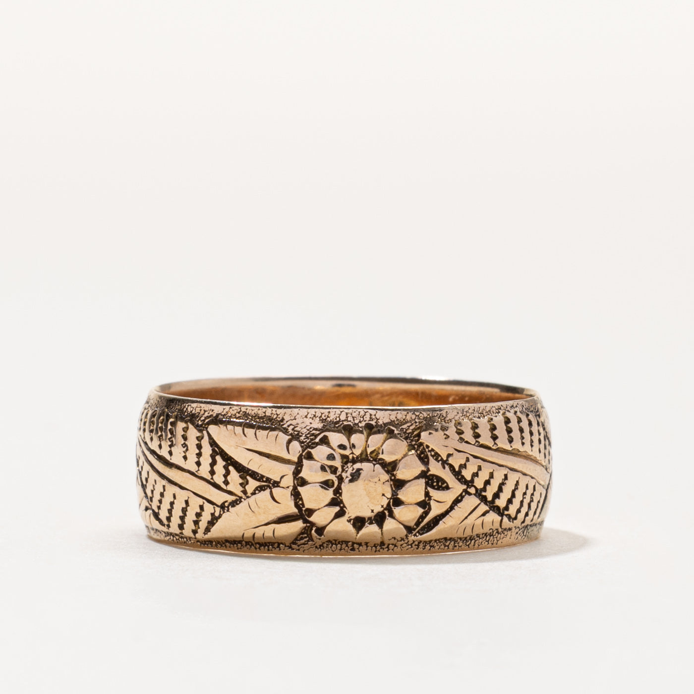 1907 Birmingham 9k Floral Engraved Band | 5.05mm | SZ 9.5