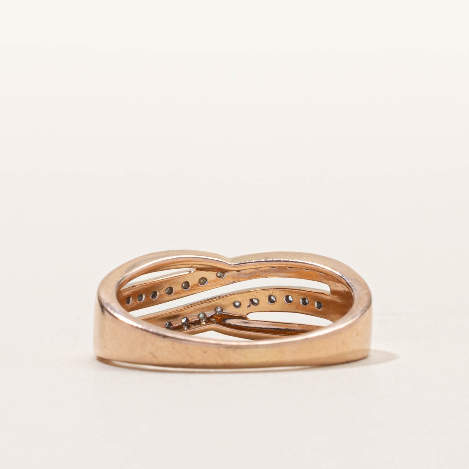 14k Diamond Waterfall Crossover Ring | SZ 5.5