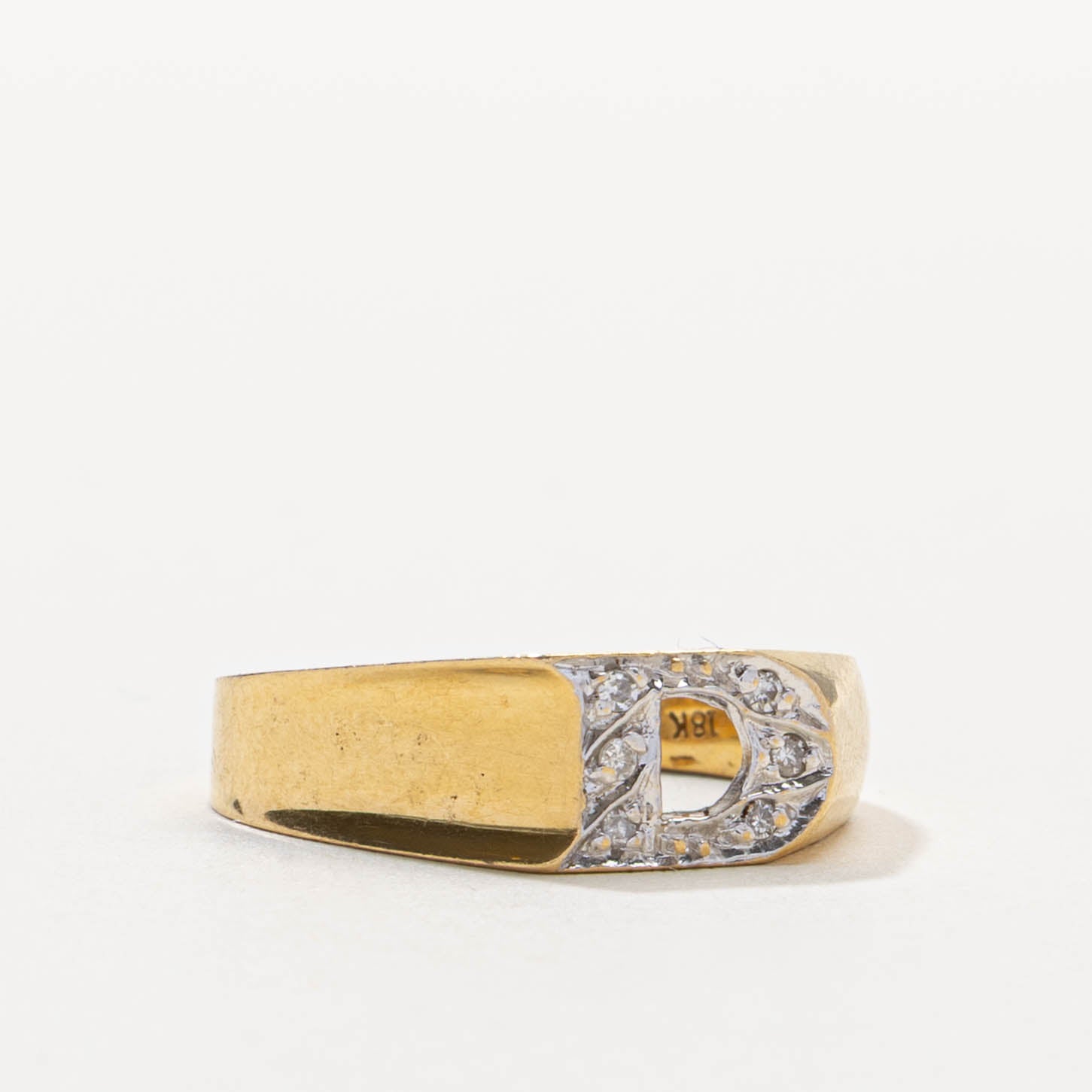 18k Diamond “D” Initialized Ring | SZ 7.25
