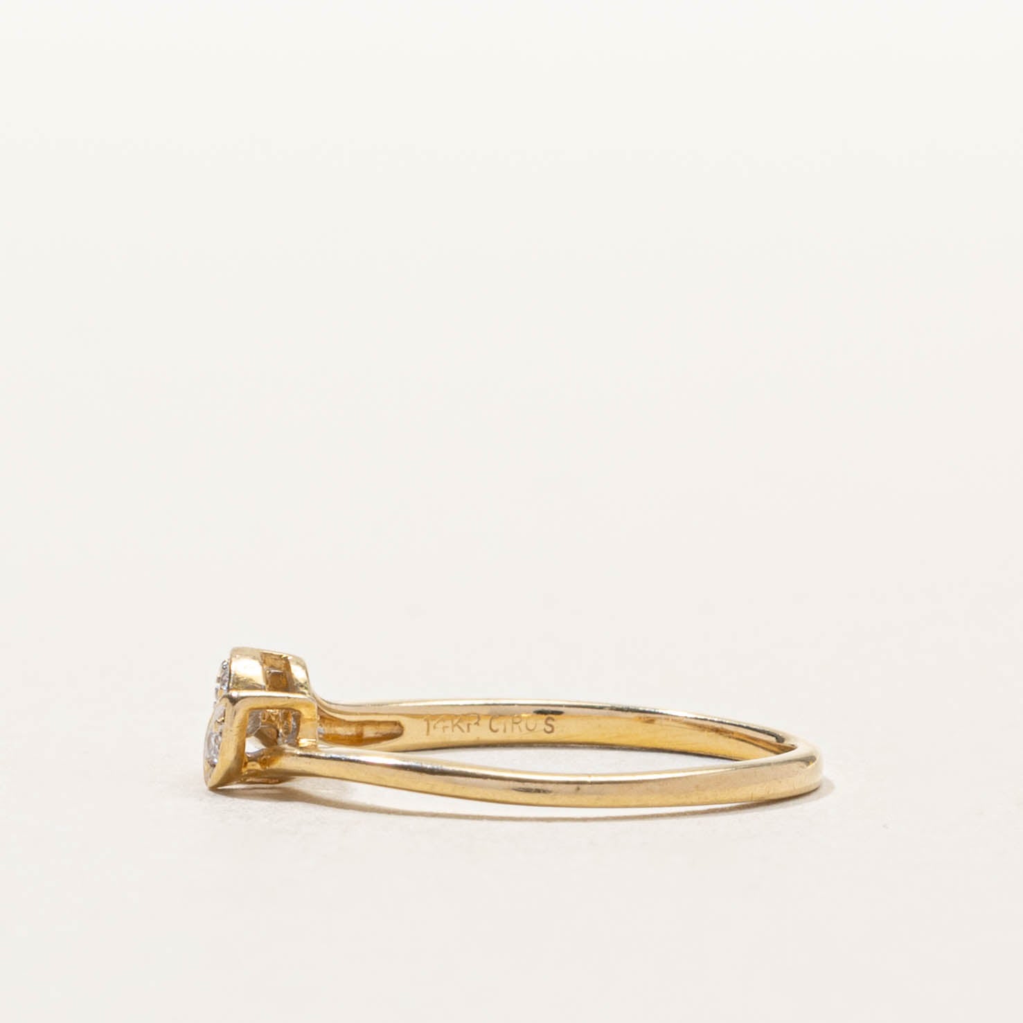 14k Diamond Abstract Contour Ring | SZ 5.25