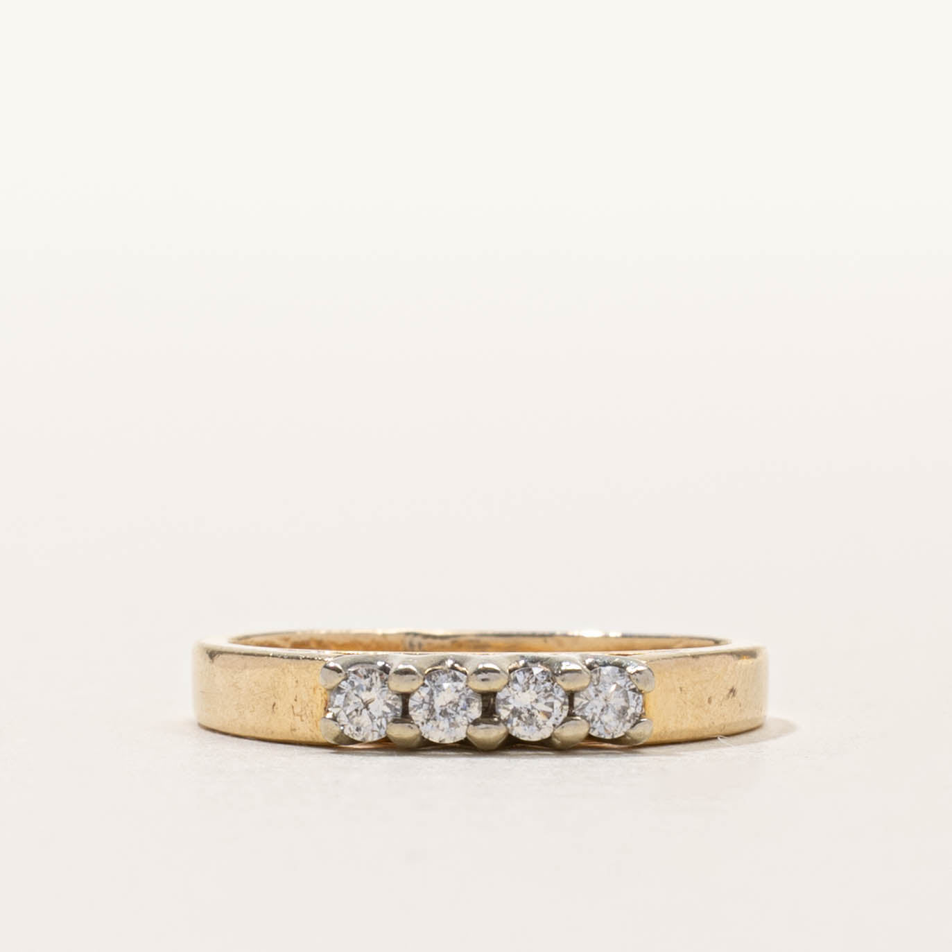 14k Four Stone Diamond Band | 3mm | SZ 6.5