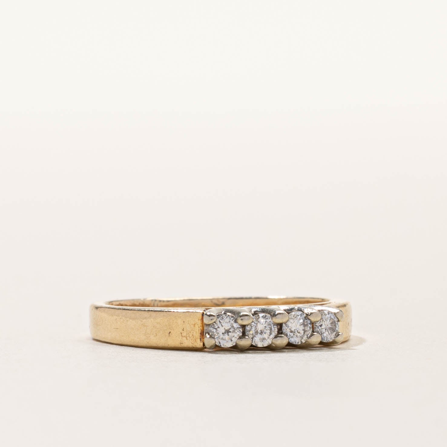 14k Four Stone Diamond Band | 3mm | SZ 6.5