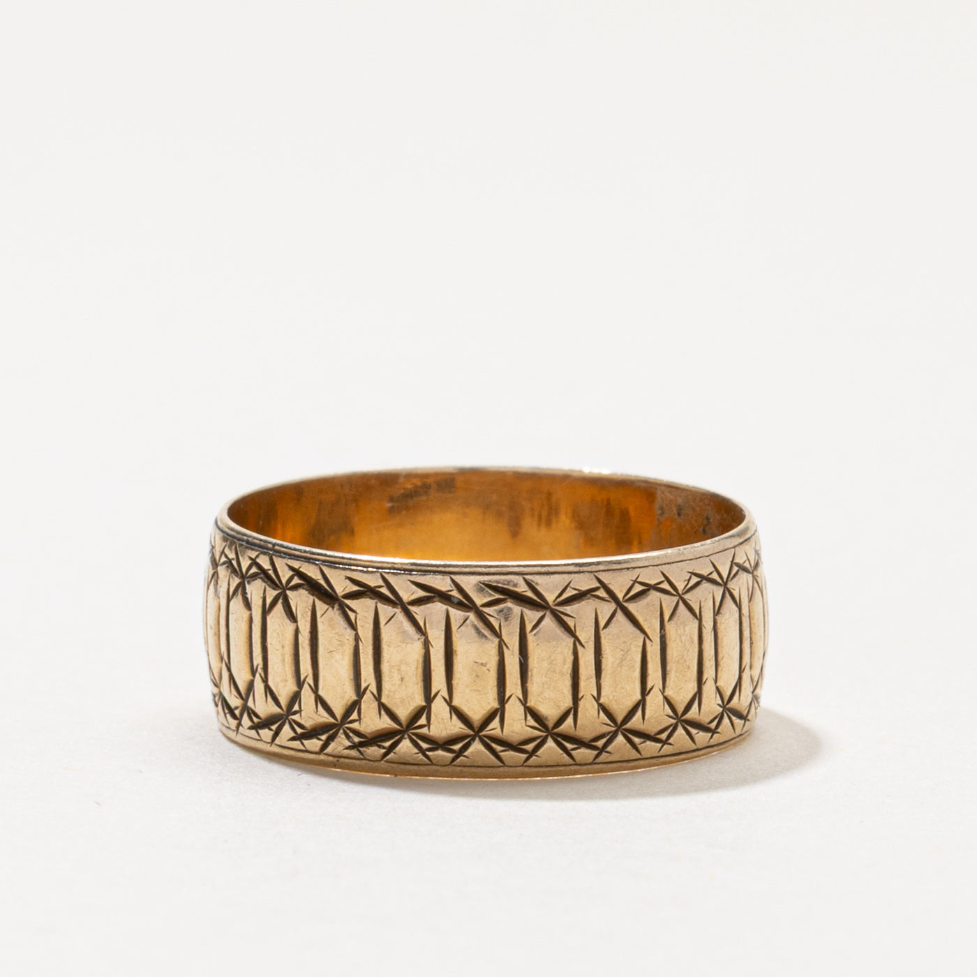 1990 London 9k Engraved Band | 7.50mm | SZ 7