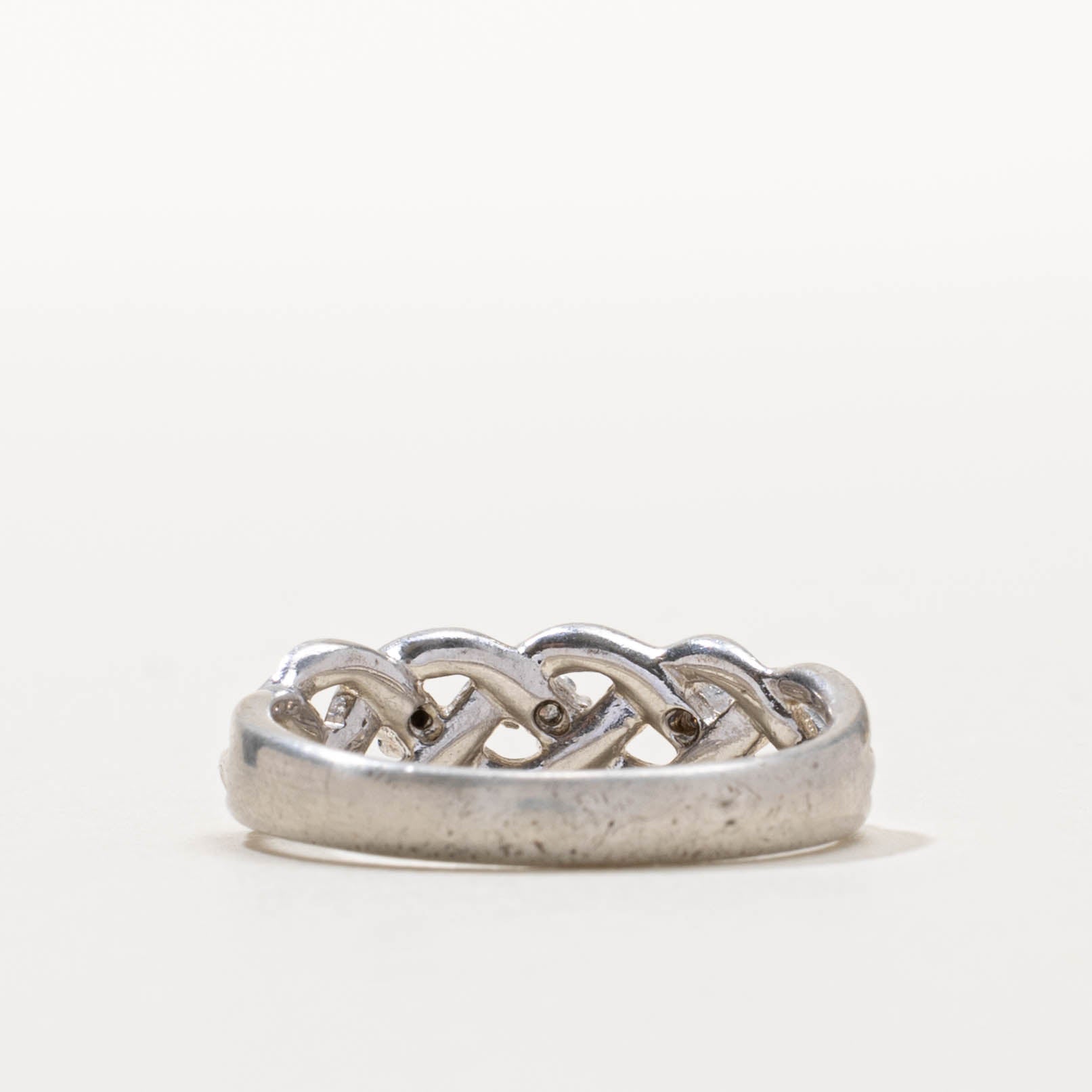 Silver Diamond Twisted Ring | SZ 8