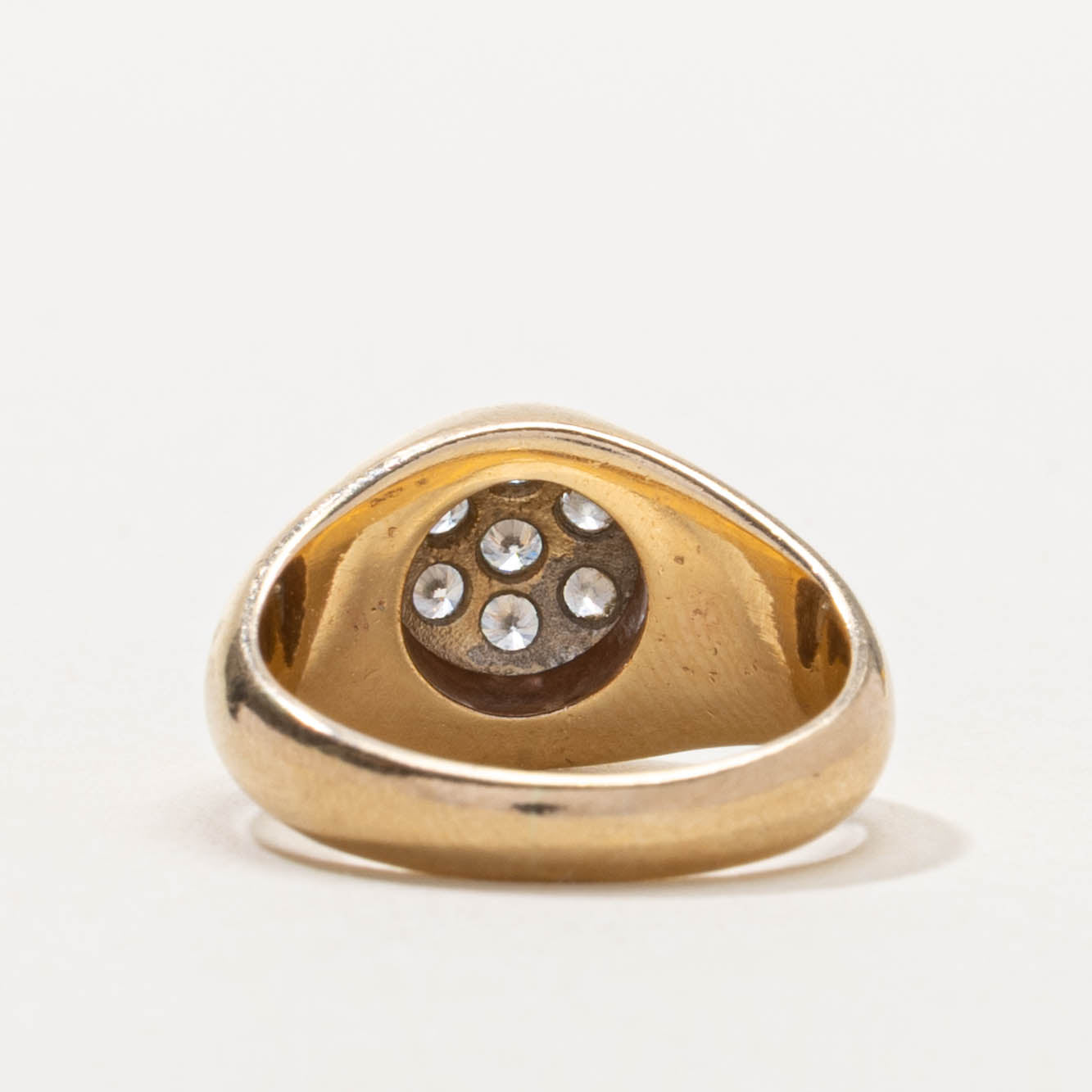 10k Diamond Circular Cluster Signet Ring | SZ 3.25