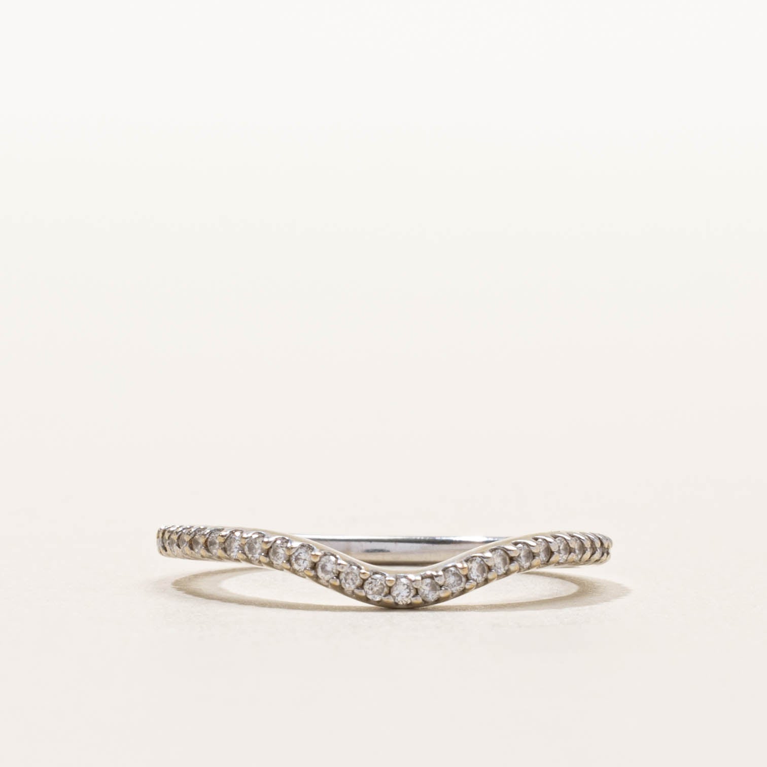 14k Semi Eternity Diamond Chevron Band | SZ 5.75