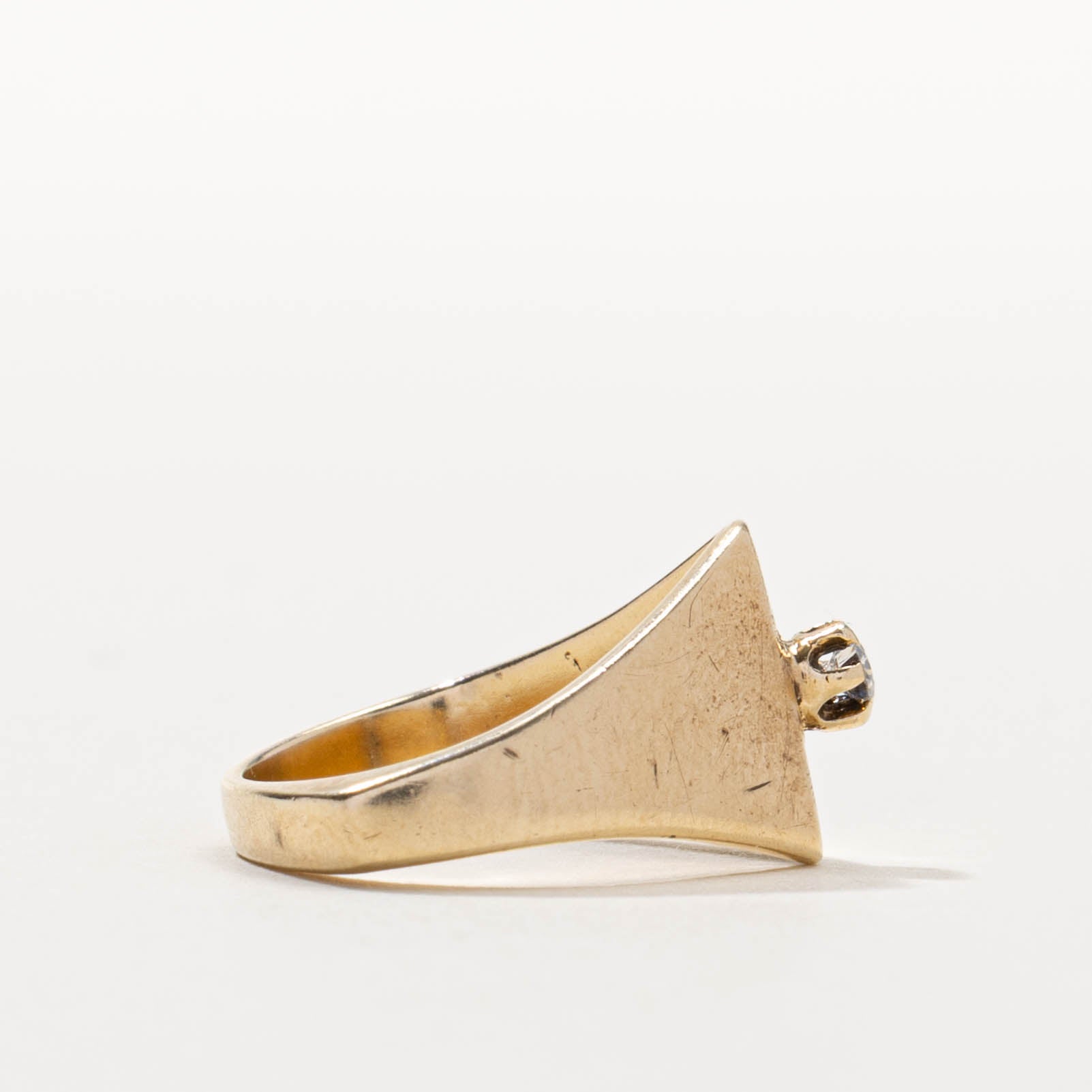 10k Single Stone Diamond Arch Cocktail Ring | SZ 3.75