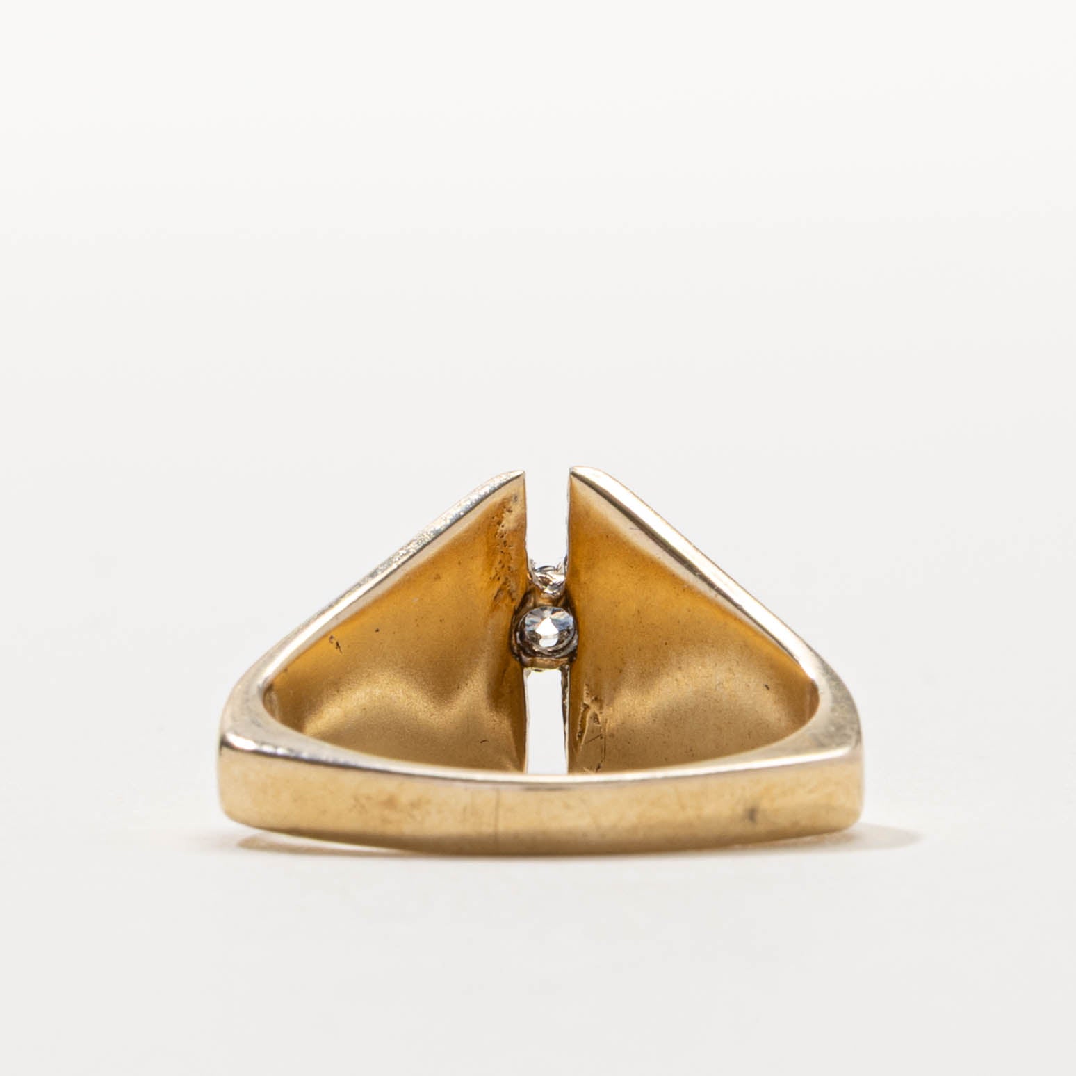 10k Single Stone Diamond Arch Cocktail Ring | SZ 3.75