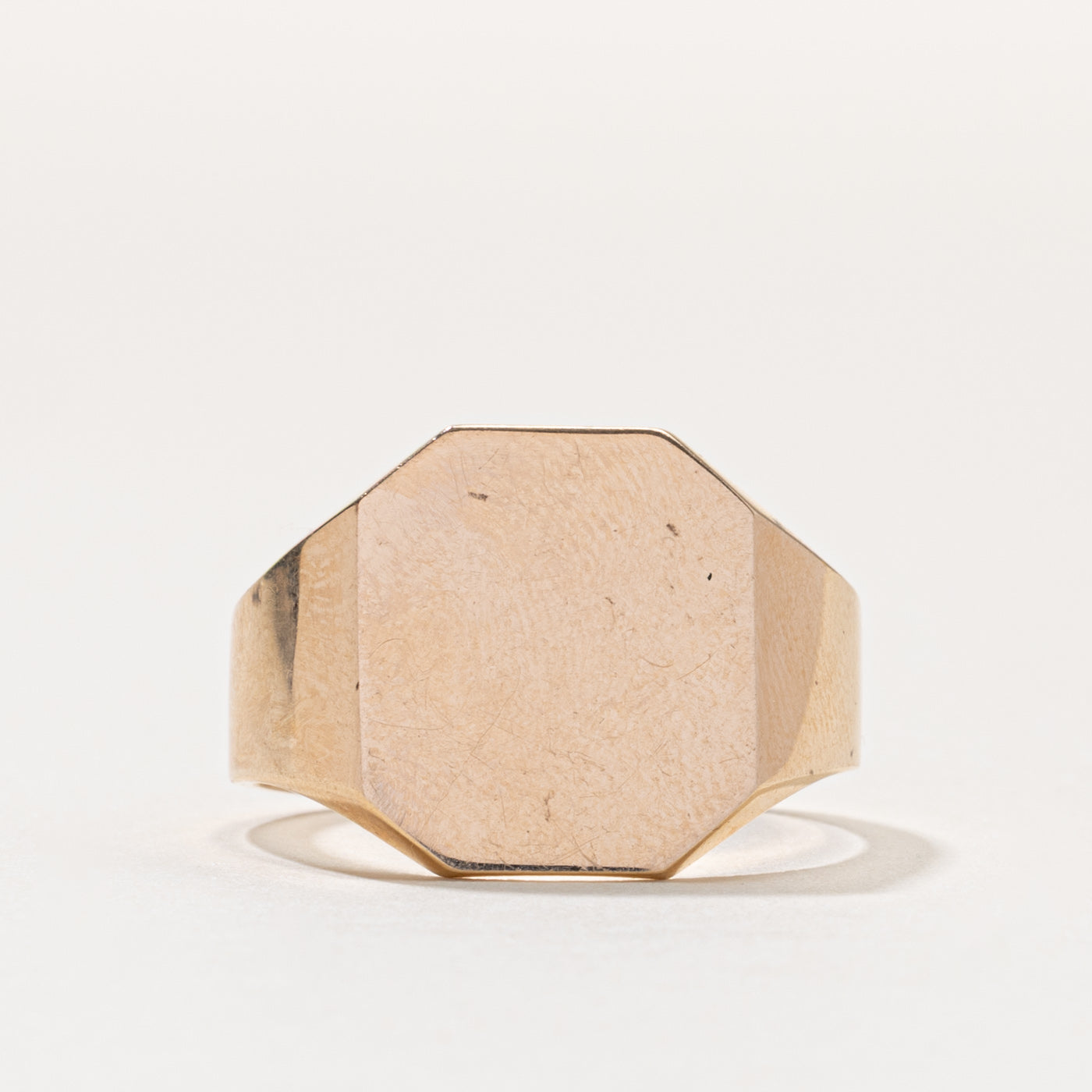 ‘Birks’ 10k Octagon Signet Ring | SZ 10