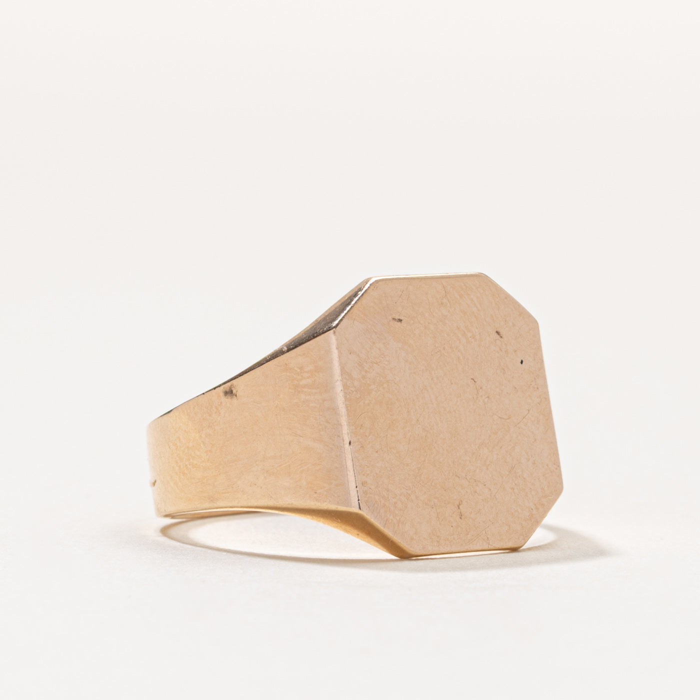 ‘Birks’ 10k Octagon Signet Ring | SZ 10