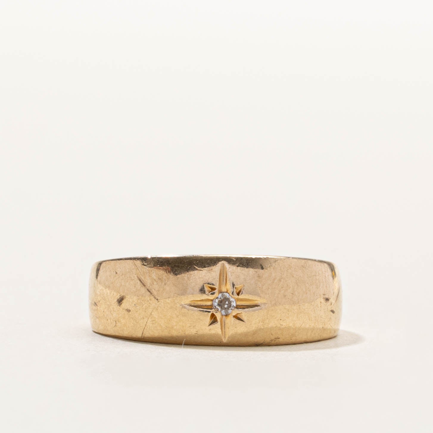 14k Star Set Diamond Dome Ring | SZ 5