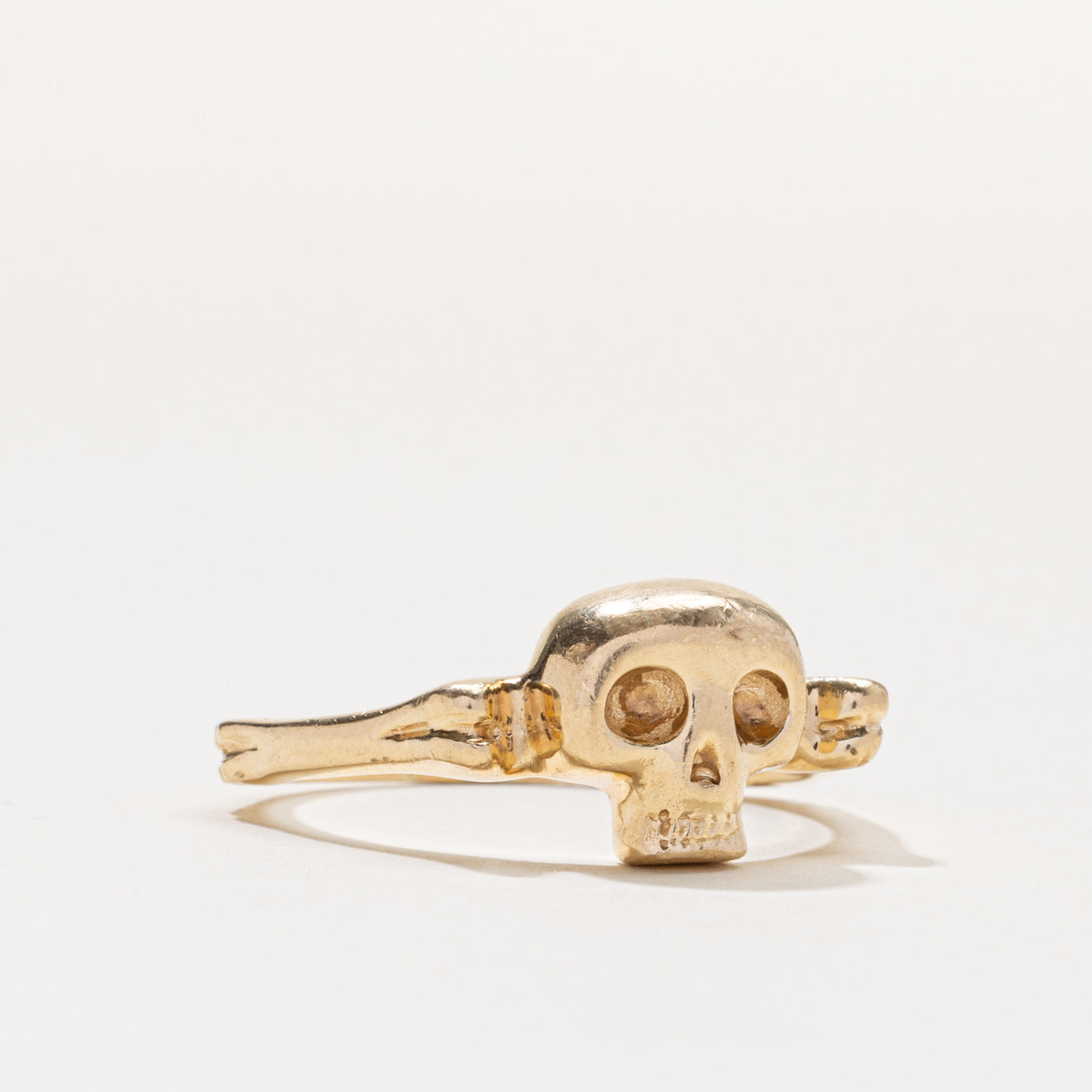 14k Yellow Gold Skull Ring | SZ 13.25