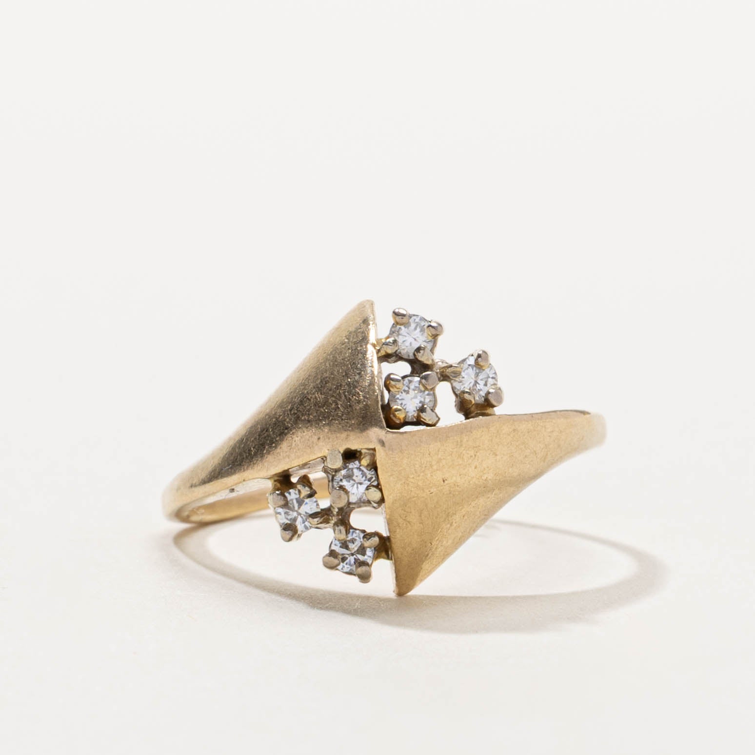 14k Diamond Abstract Checkerboard Cocktail Ring | SZ 7.75