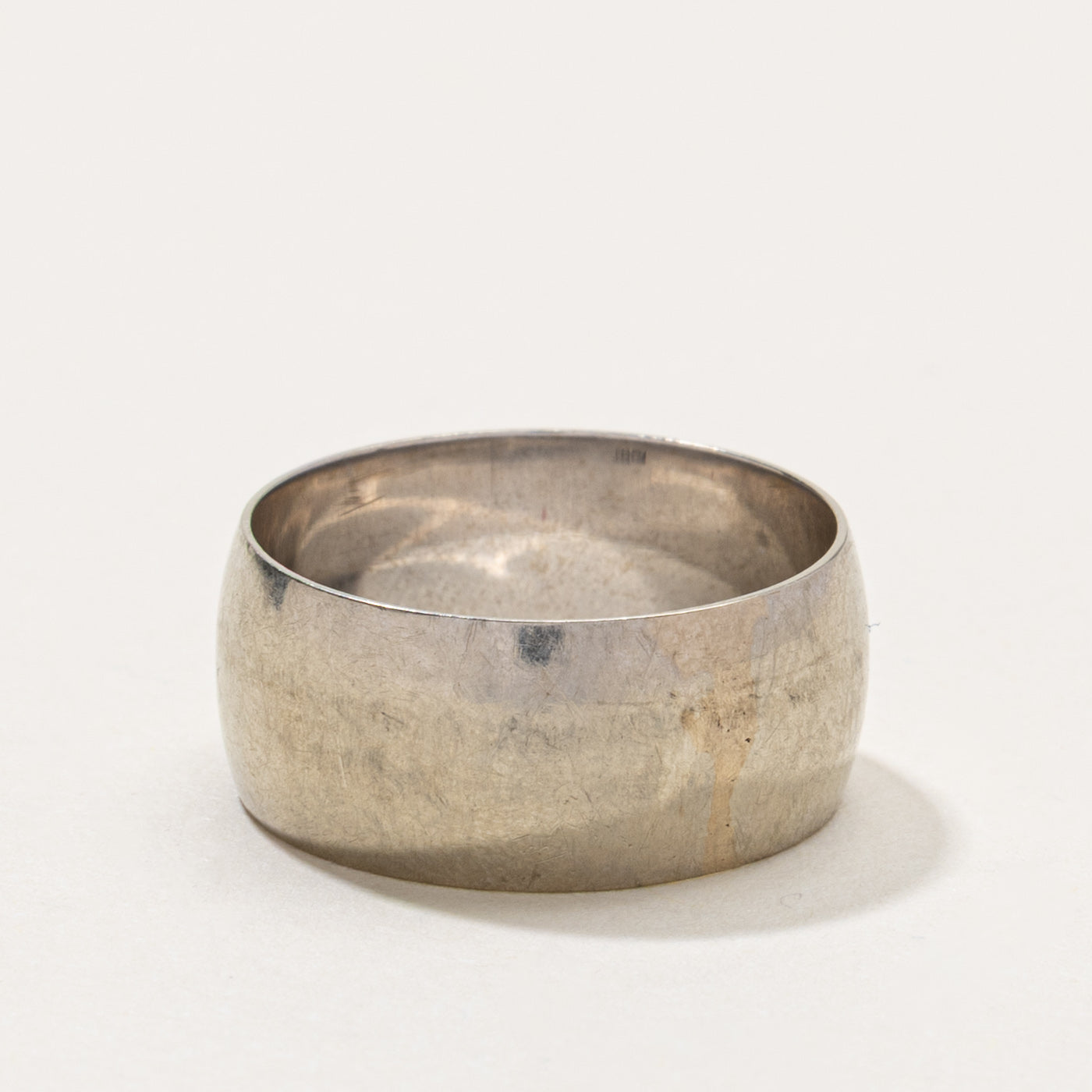 14k White Gold Plain Wide Band | 8.16mm | SZ 6.5