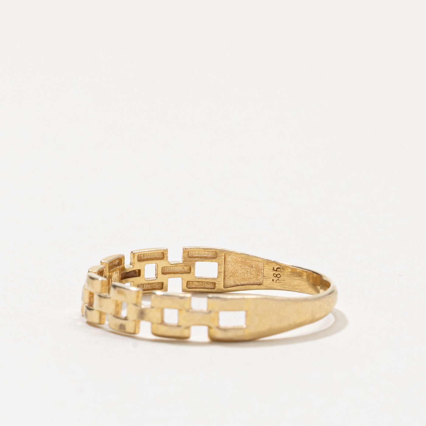 14k Panther Link Chain Design Ring | SZ 8.5