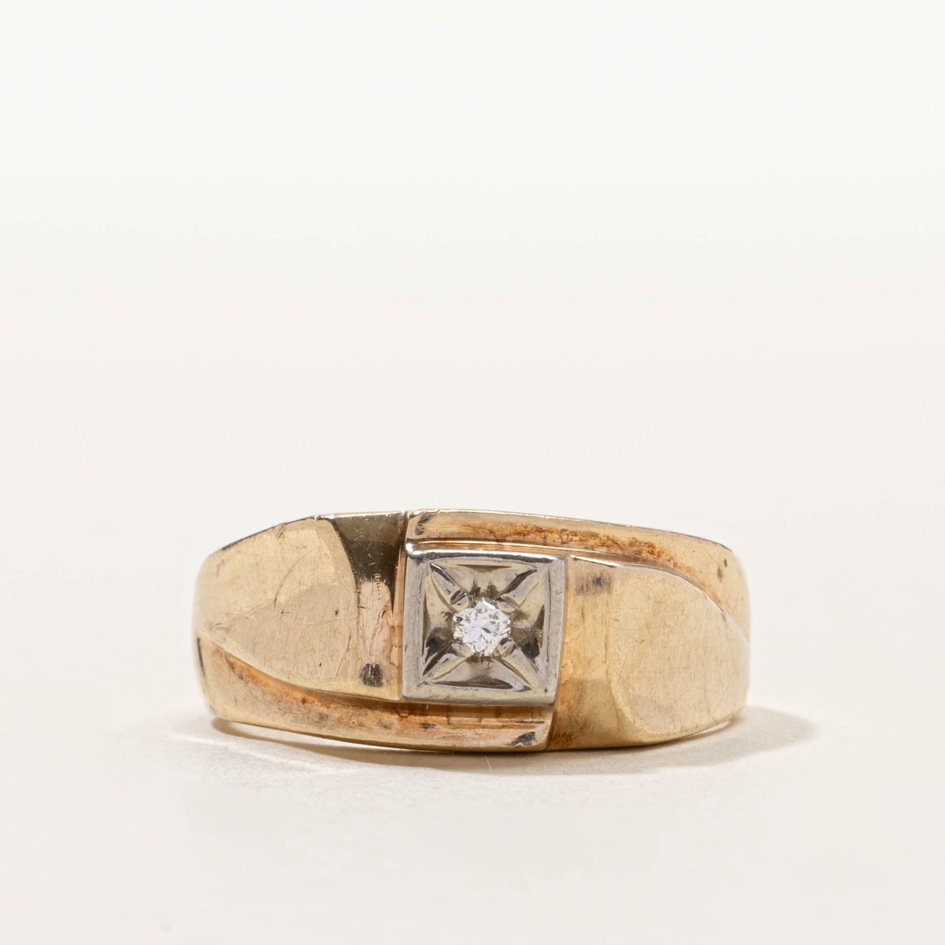 Vintage Canadian Diamond Dome Ring | SZ 11.25