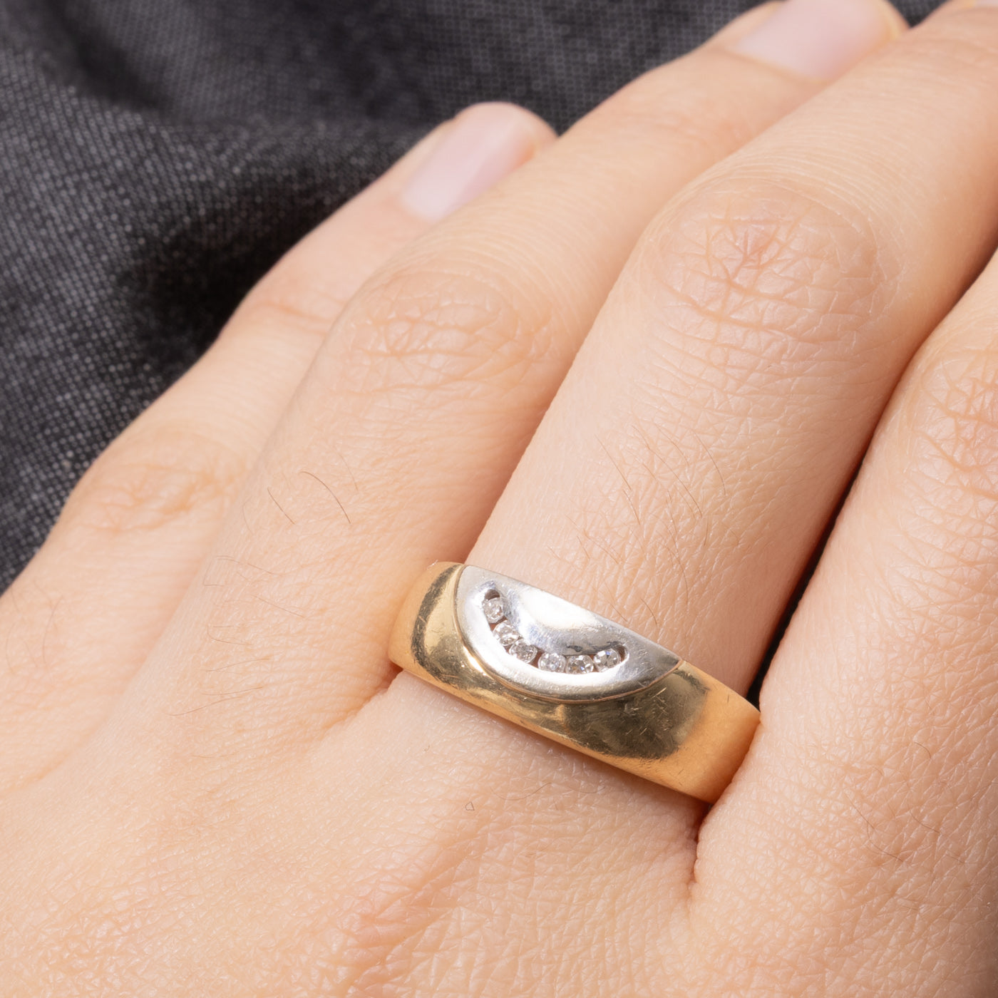 Diamond Semi Circle Design Band | SZ 9.5