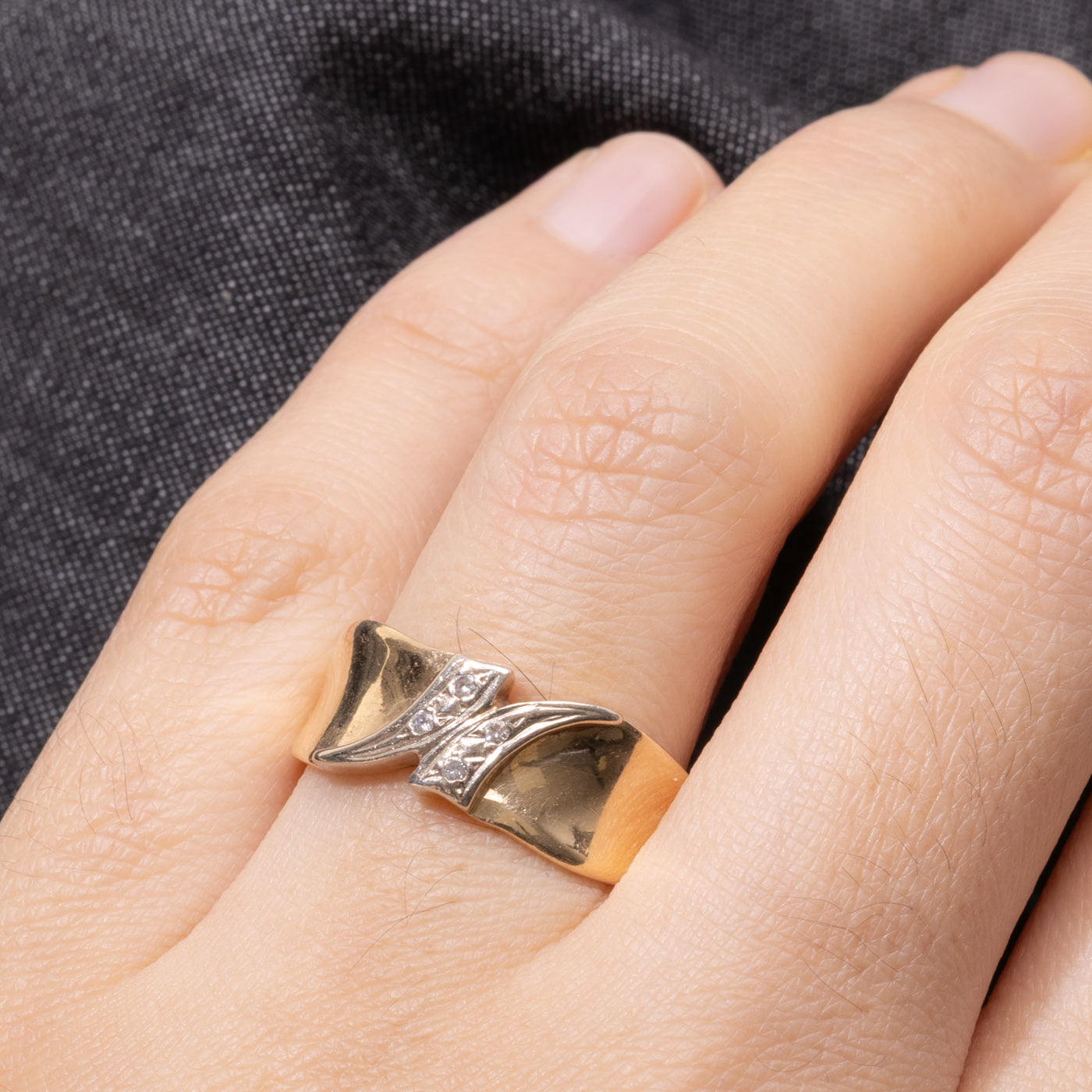 14k Diamond Accent Abstract Ring | SZ 9