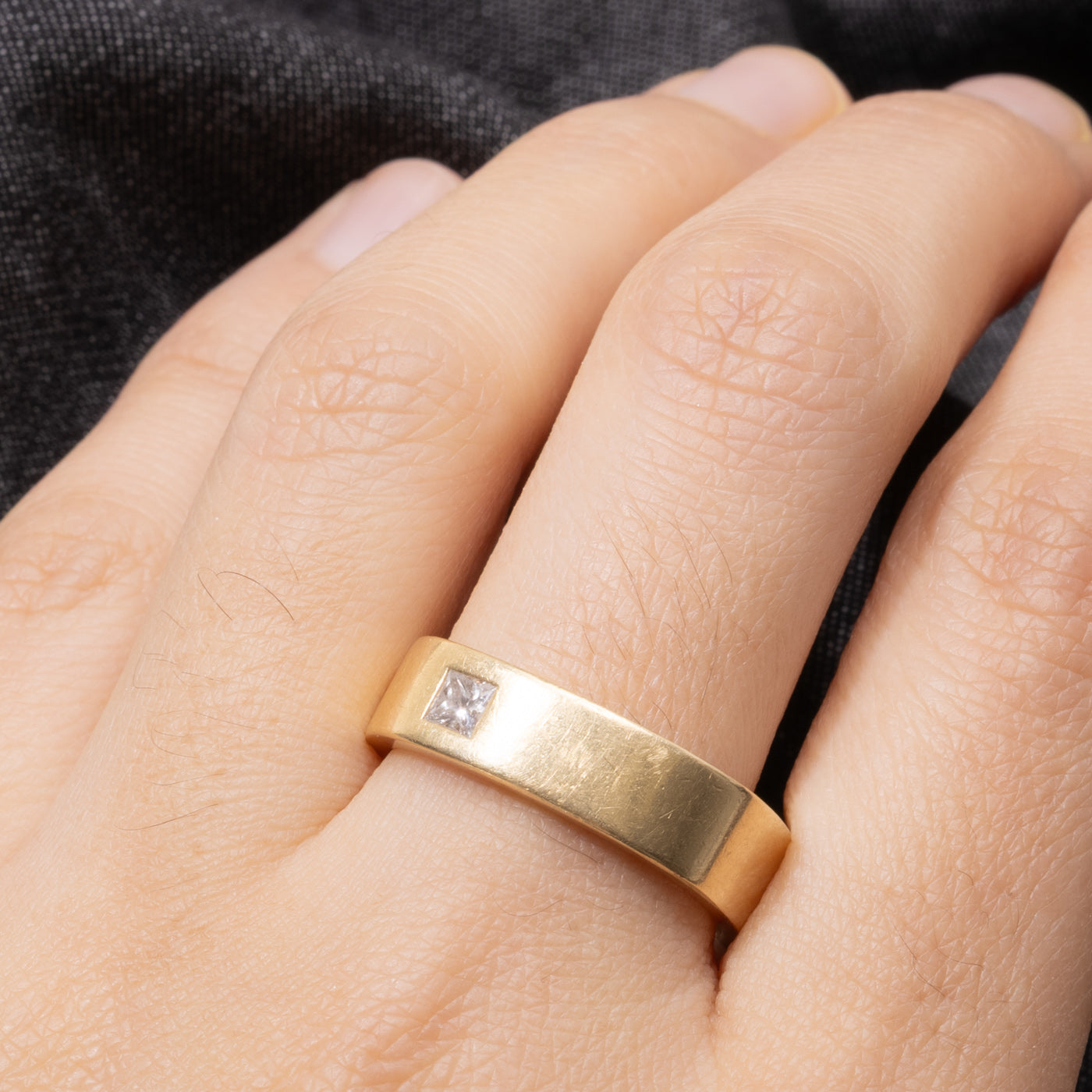 18k Princess Cut Diamond Soft Square Band | 0.20ctw | 6.10mm | SZ 8.75