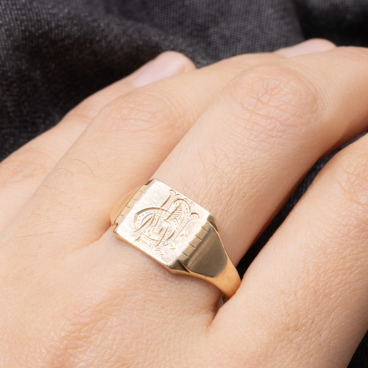 1941 Birmingham 9k Initial Engraved Signet Ring | SZ 11.5
