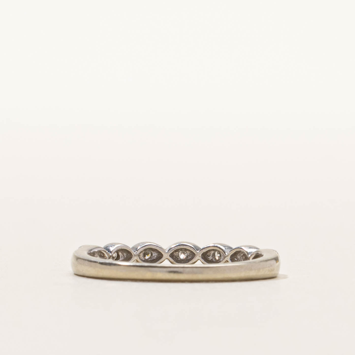 10k Semi Eternity Diamond Milgrained Marquise Band | SZ 5.25