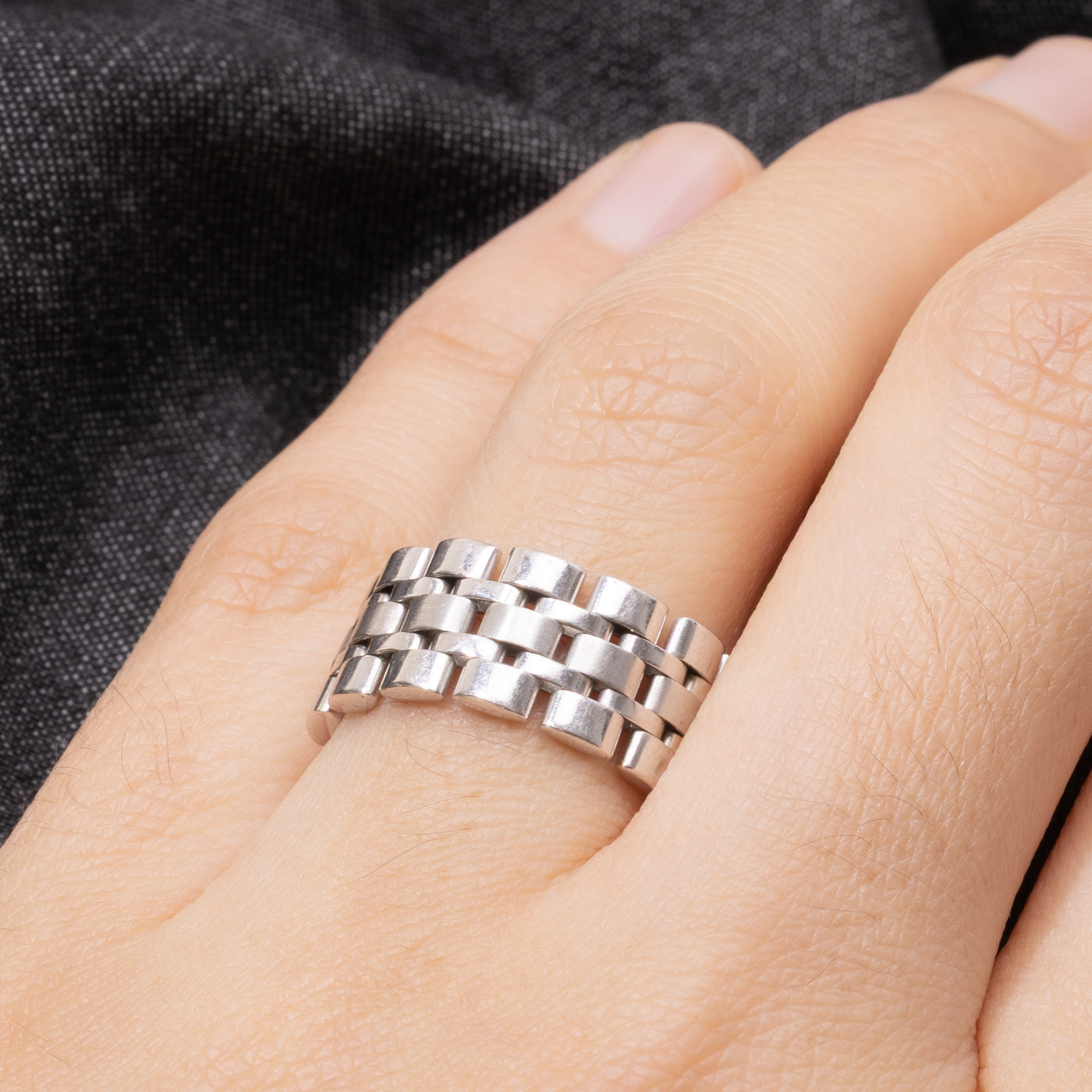 14k Panther Link Chain Ring | 8.90mm | SZ 8.5