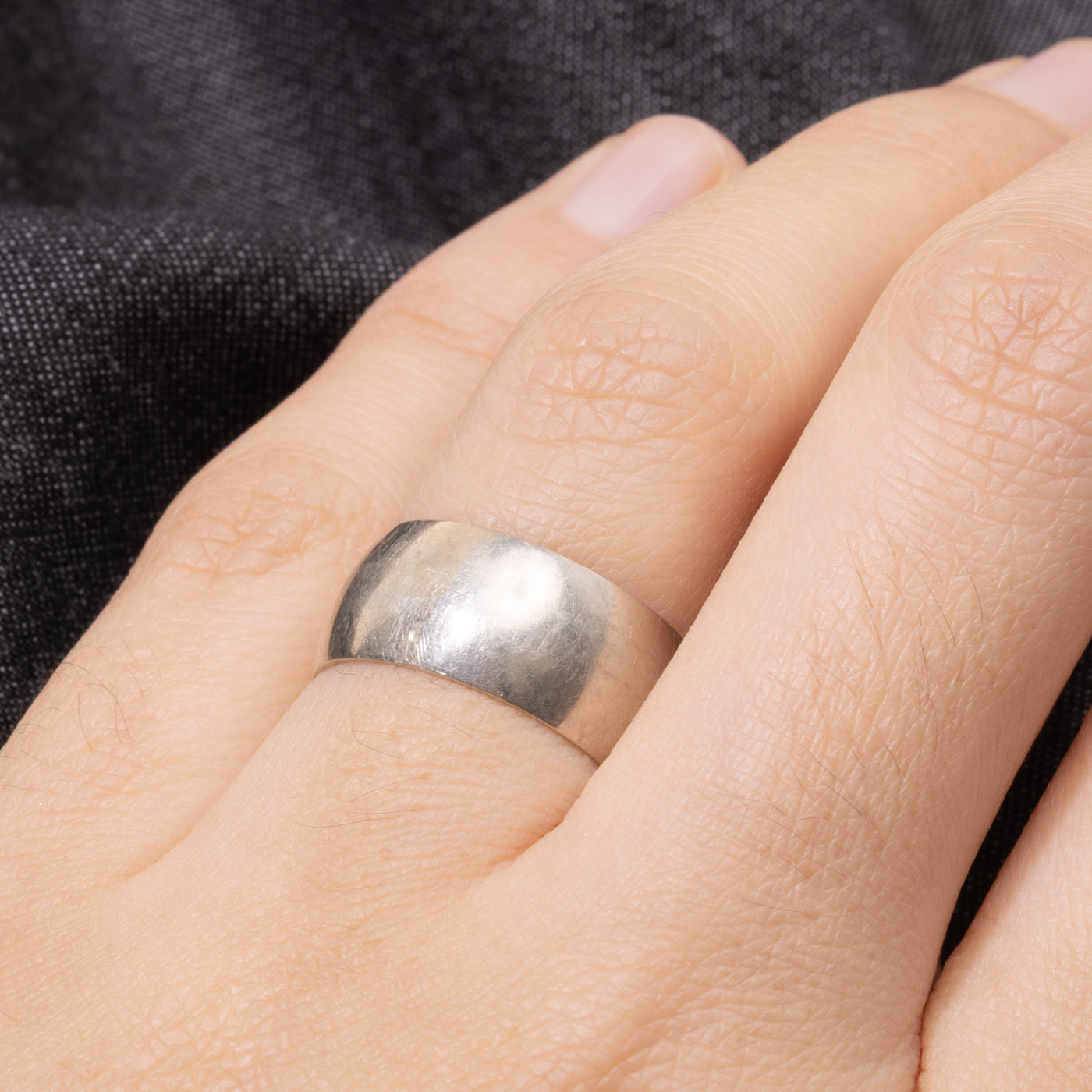 14k White Gold Plain Wide Band | 8.16mm | SZ 6.5