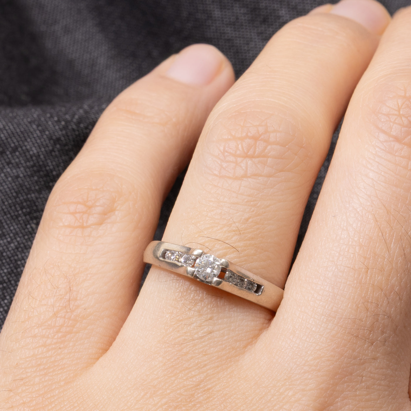 14k Diamond Accented Petite Ring | 0.19ctw | SZ 6.5