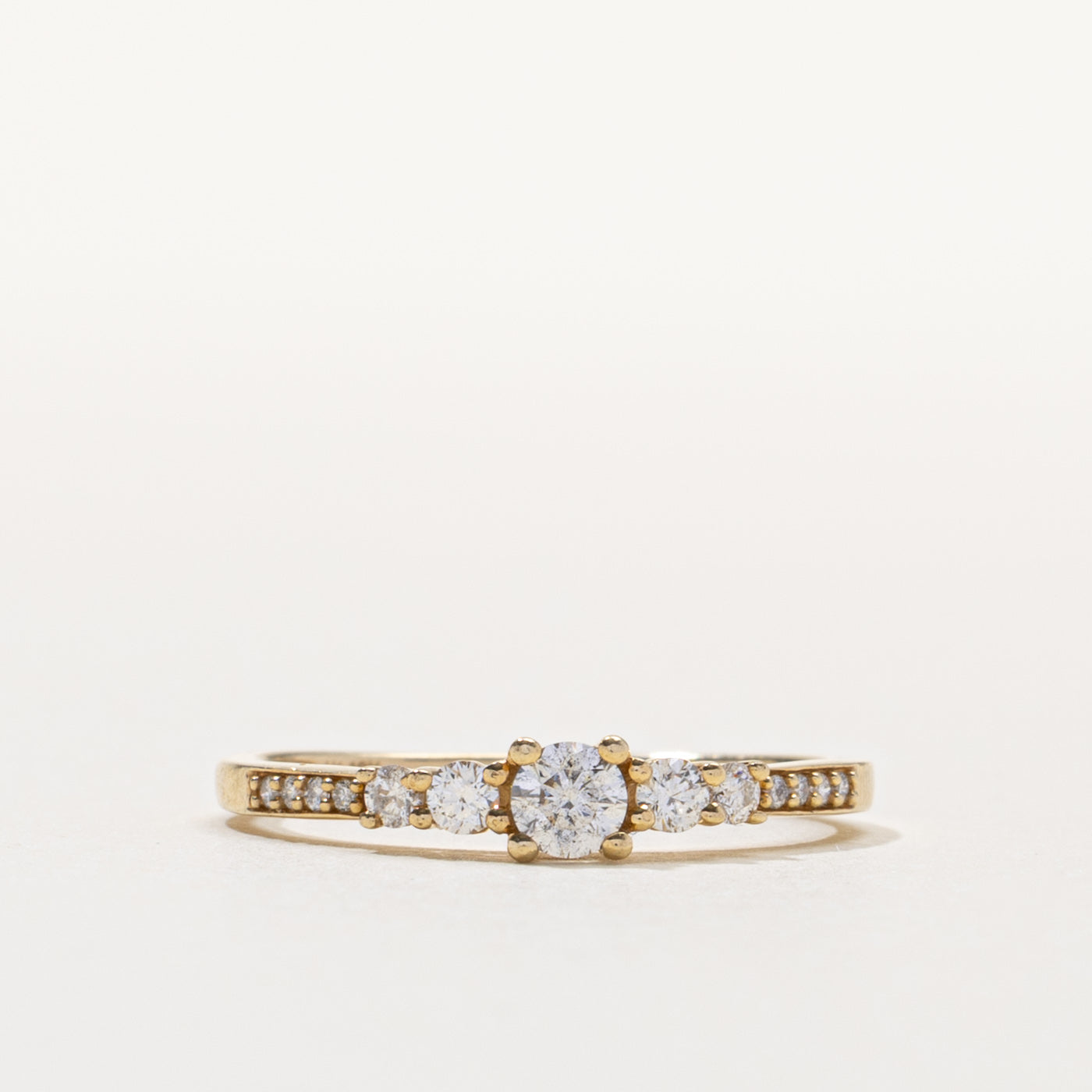 10k Diamond Accented Petite Ring | 0.35ctw | SZ 7.5