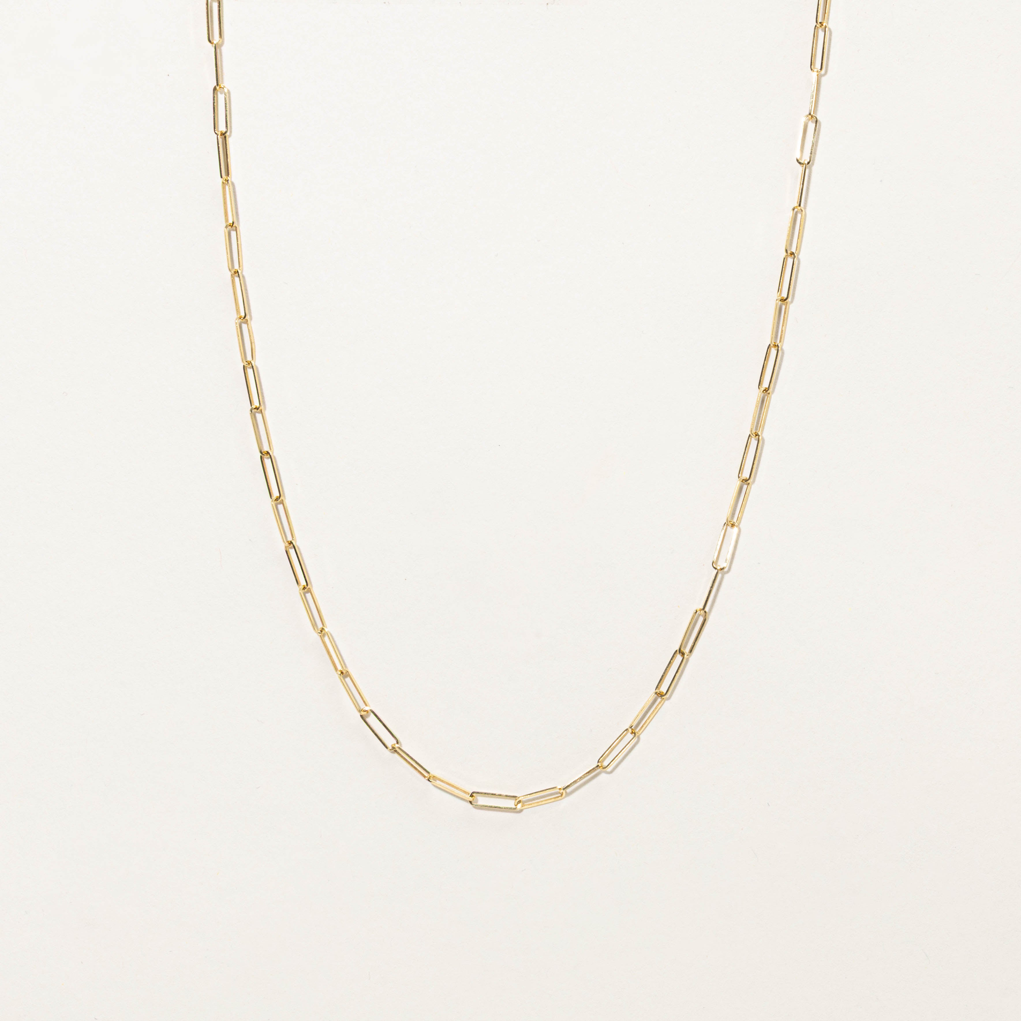 18k Heart Charm Paperclip Necklace | 15.5"