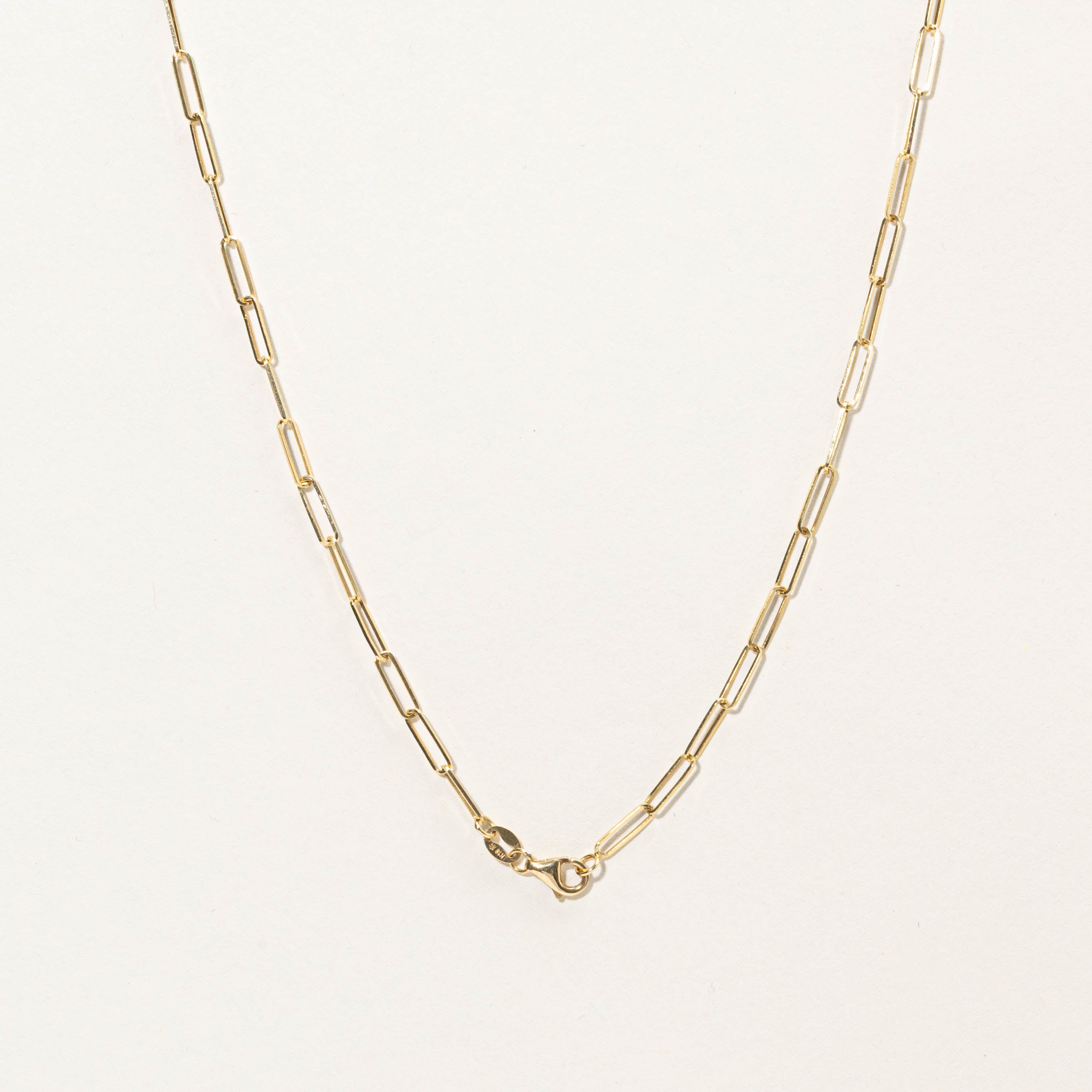 18k Heart Charm Paperclip Necklace | 15.5"