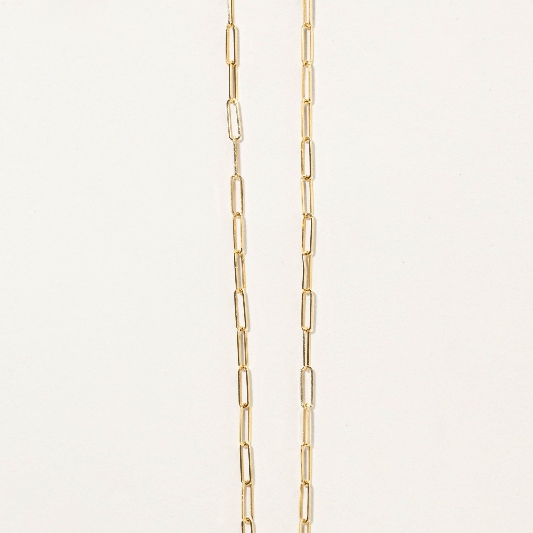 18k Heart Charm Paperclip Necklace | 15.5"