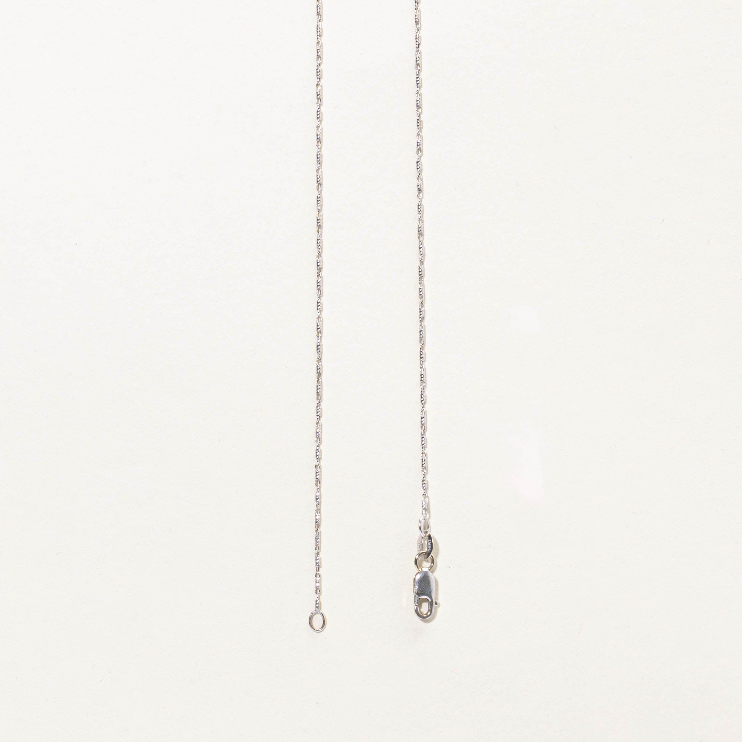 14k White Gold Anchor Link Chain | 18.5” | 0.9mm