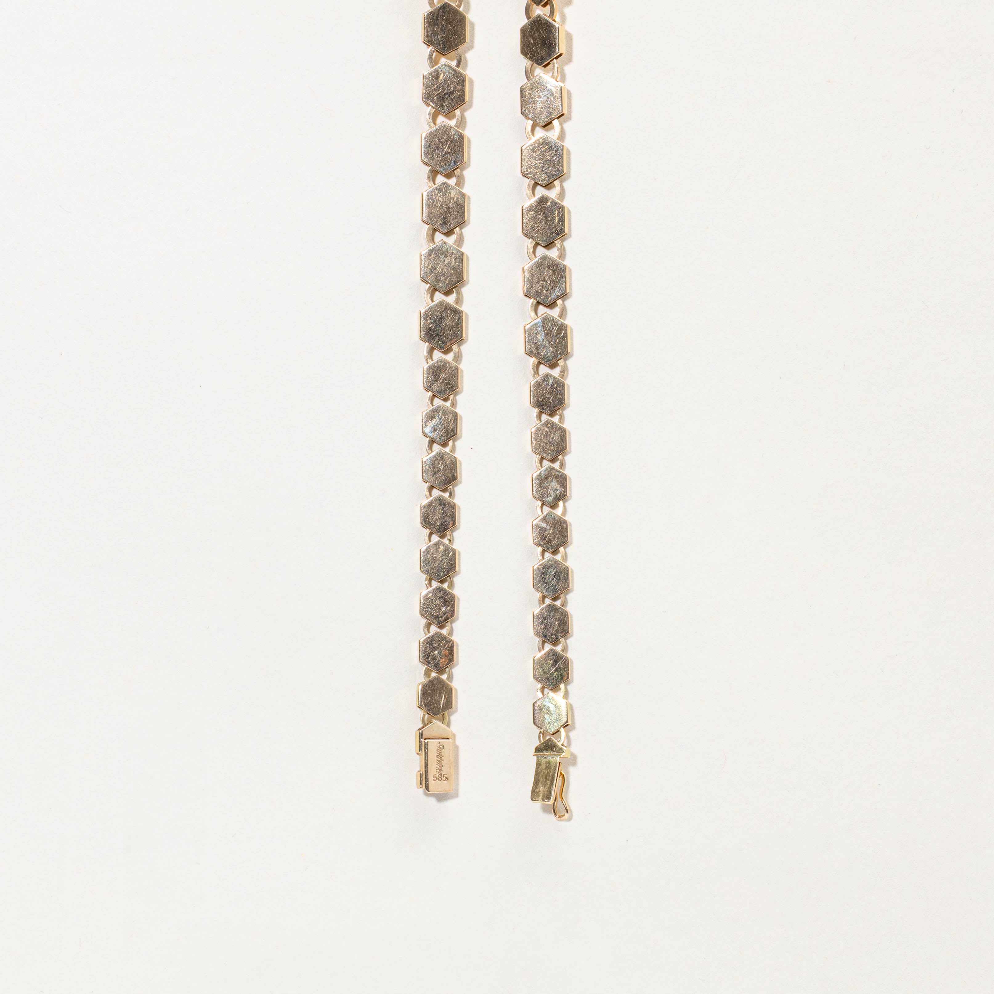 14k Hexagon Chain | 15” | 9mm