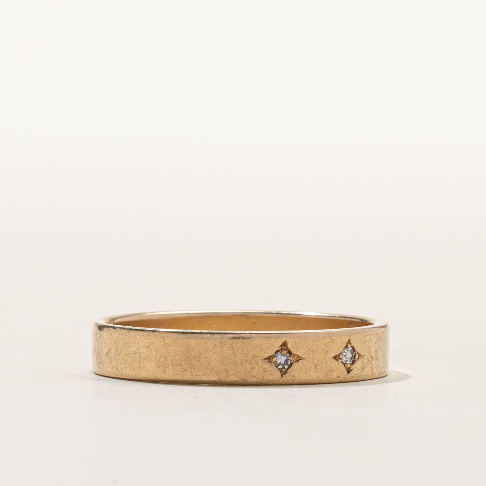 10k Two Stone Star Set Diamond Band | 3.95mm | SZ 10.25