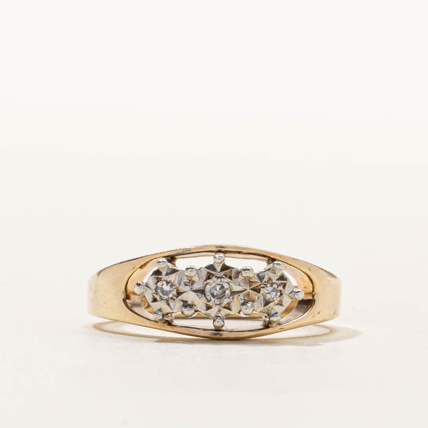 1979 Birmingham Illusion Set Diamond Openwork Ring | SZ 6.5
