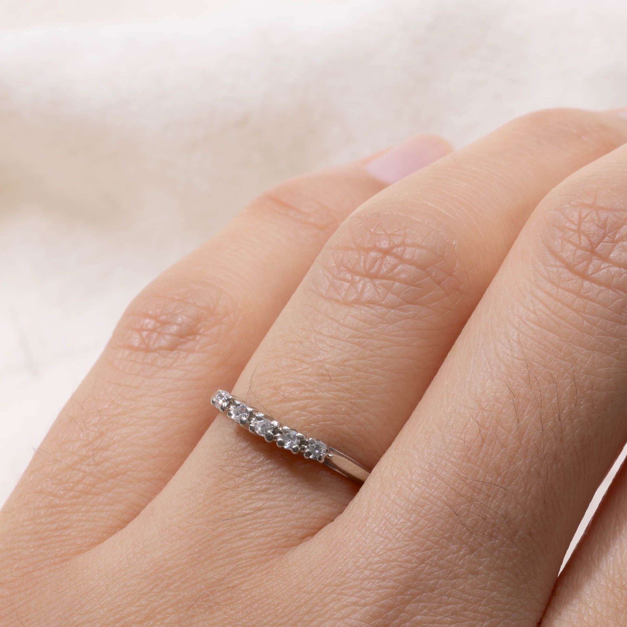Vintage Canadian Five Stone Diamond Contour Ring | SZ 5.75
